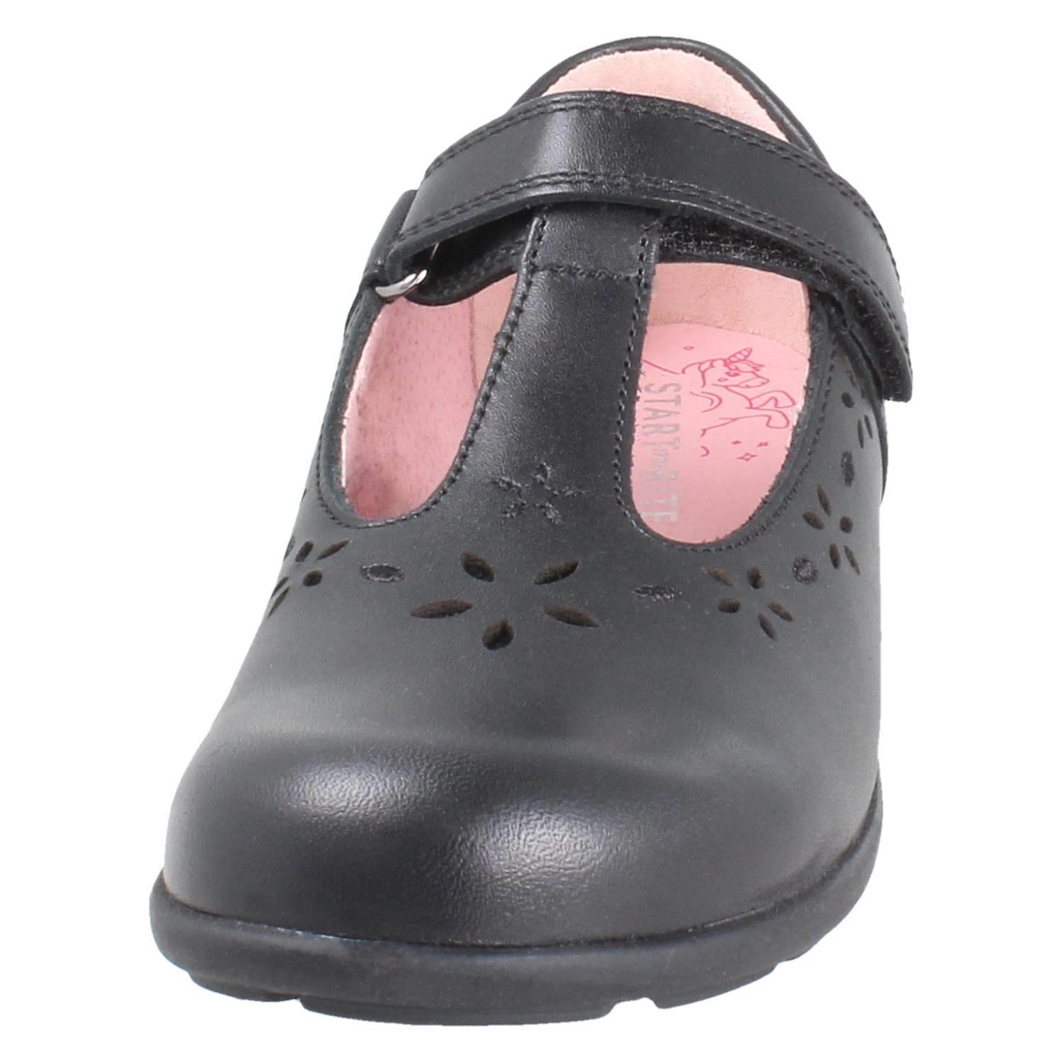 Girls Startrite Flower Punch Detail Leather T-Bar School Shoes *Charlotte* - Picture 9 of 19
