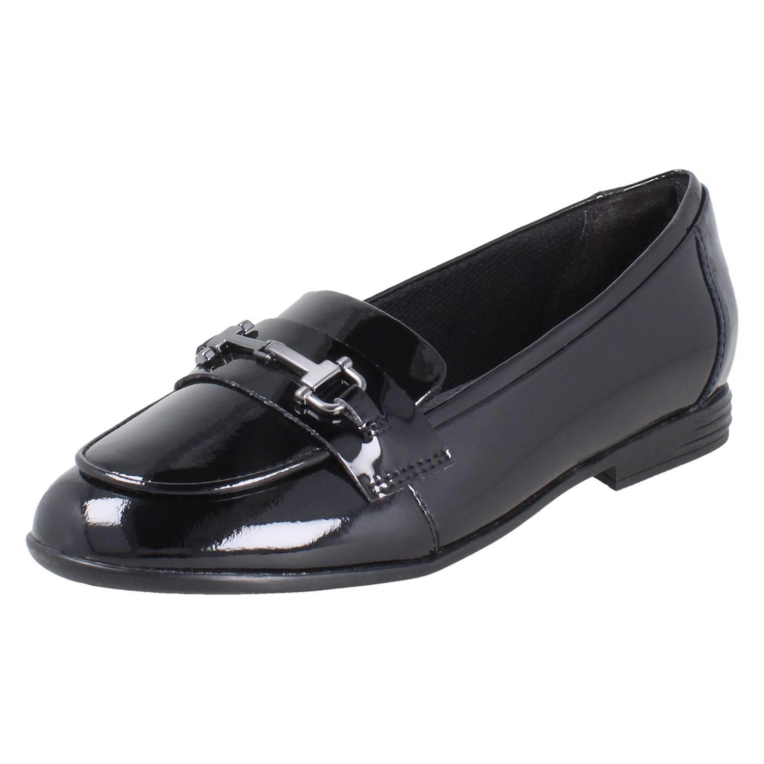 Girls Clarks Horse Bit Trim Leather Slip On Loafer School Shoes *Finja Loafer* - Picture 29 of 37