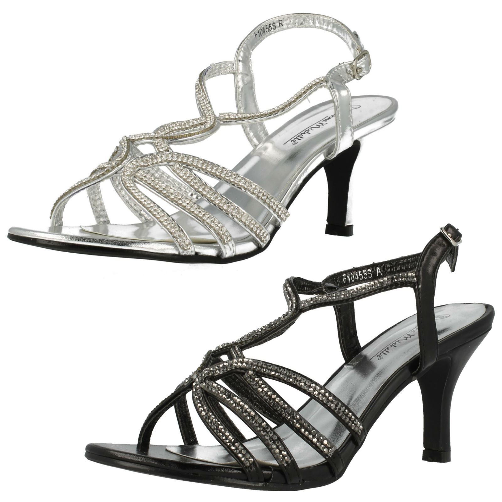 LADIES WOMENS ANNE MICHELLE PEEP TOE HIGH STILETTO HEEL EVENING SANDALS L3411