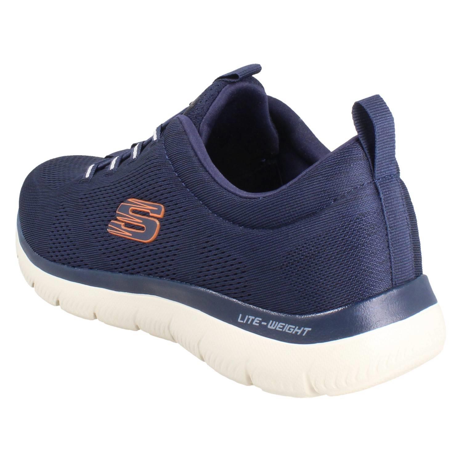 Hommes Skechers Lavable en Machine à Élastique Dentelle Baskets à Enfiler Louvin - Picture 4 of 10