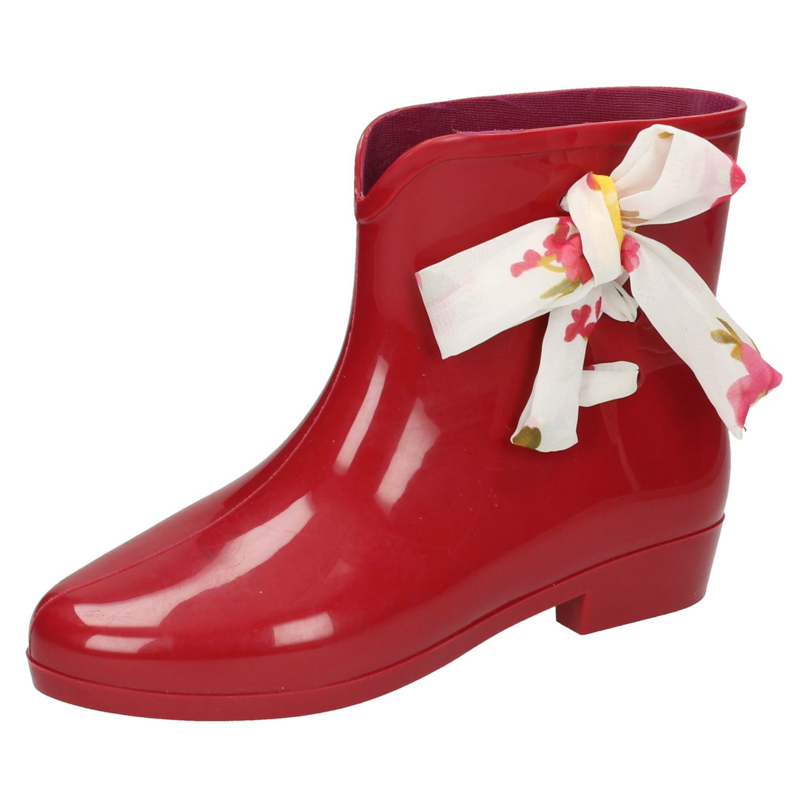 Ladies Spot On Tied Bow Detail Ankle 'Wellington Boots' - Picture 29 of 46