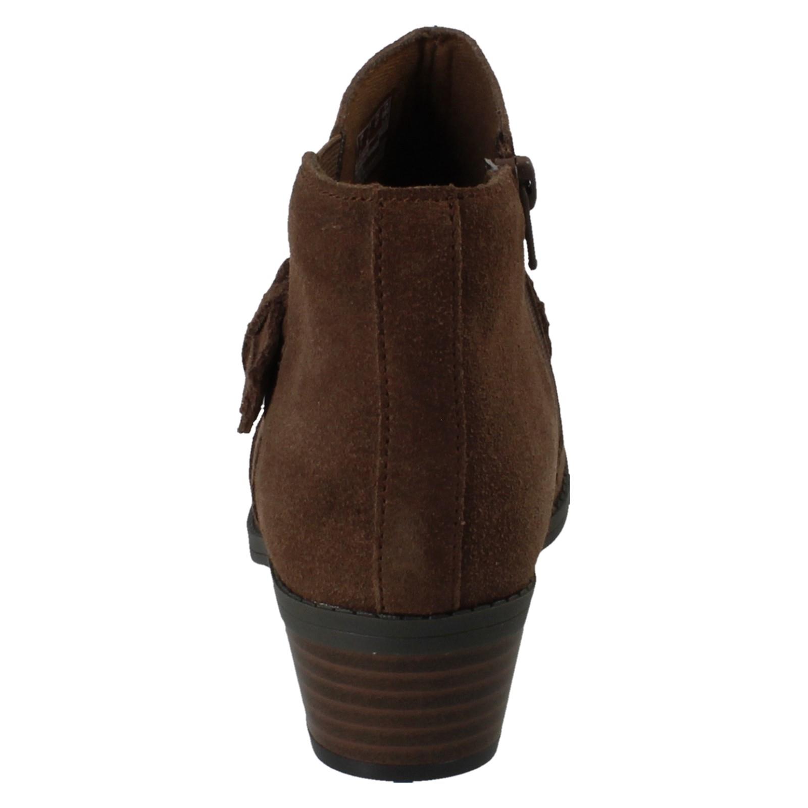 Femmes Clarks Bloc Talon Daim / Leather Smart Bottines Fermeture Éclair Danyelle - Picture 14 of 19