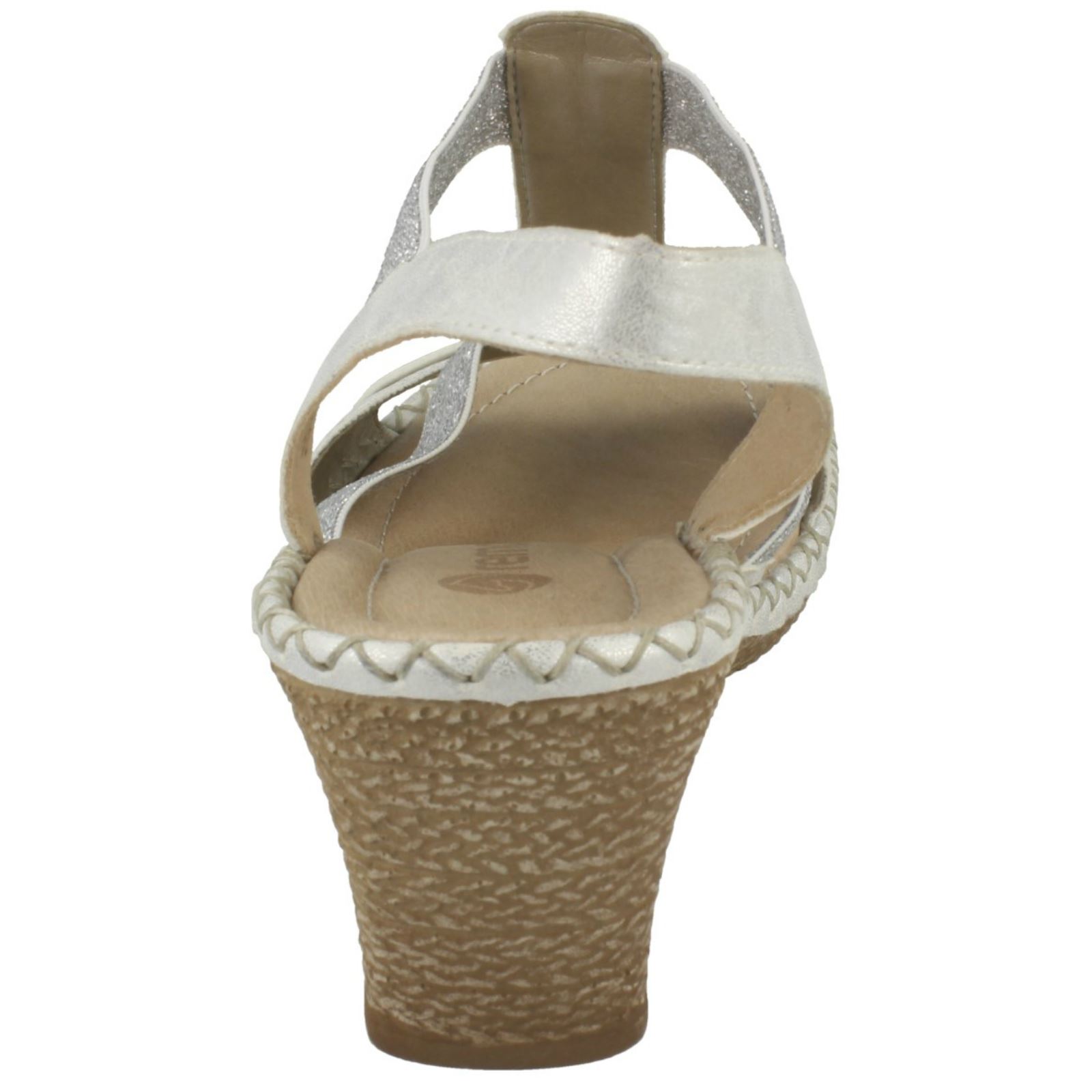Remonte con Ladies Slip zeppa Casual D6737 Sandali bianco On SxqadT6