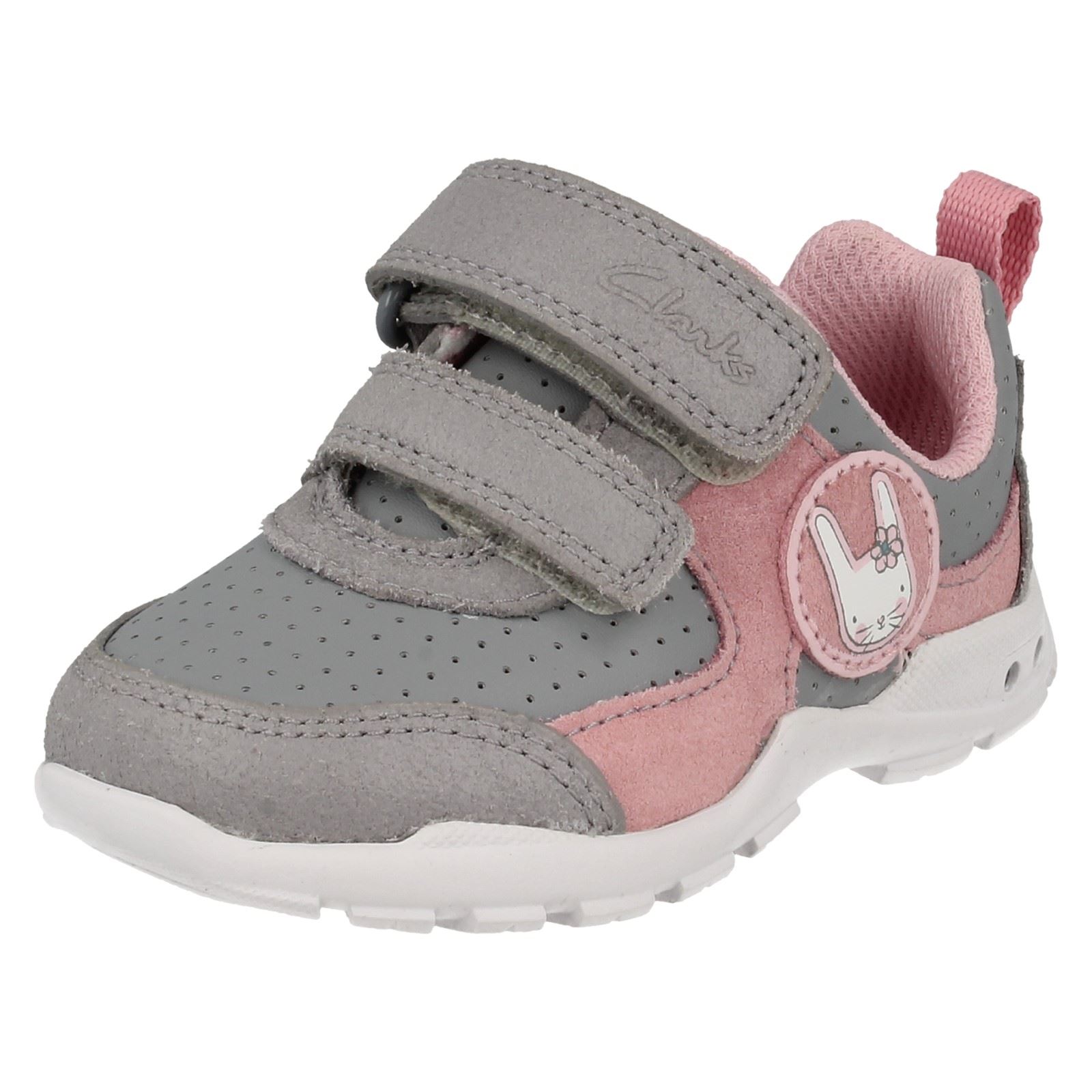 Clarks intermitentes Infant Gray Brite gris Combi con luces entrenadores Casual Girls Wizz Primeros 5q0wfFq