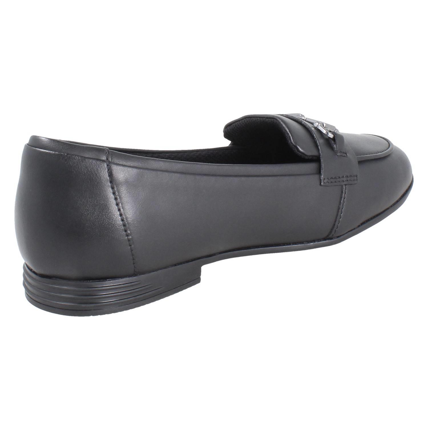 Girls Clarks Horse Bit Trim Leather Slip On Loafer School Shoes *Finja Loafer* - Picture 15 of 37