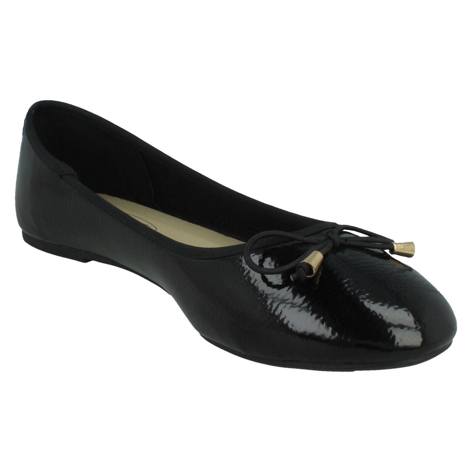 Ladies Spot On Bow Trim Ballerina Shoes - Picture 8 of 37
