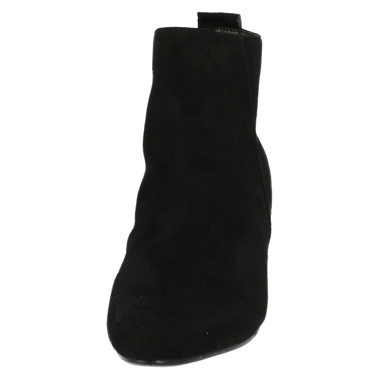 Ladies Spot On Plain Heeled *Ankle Boots* - Picture 12 of 28