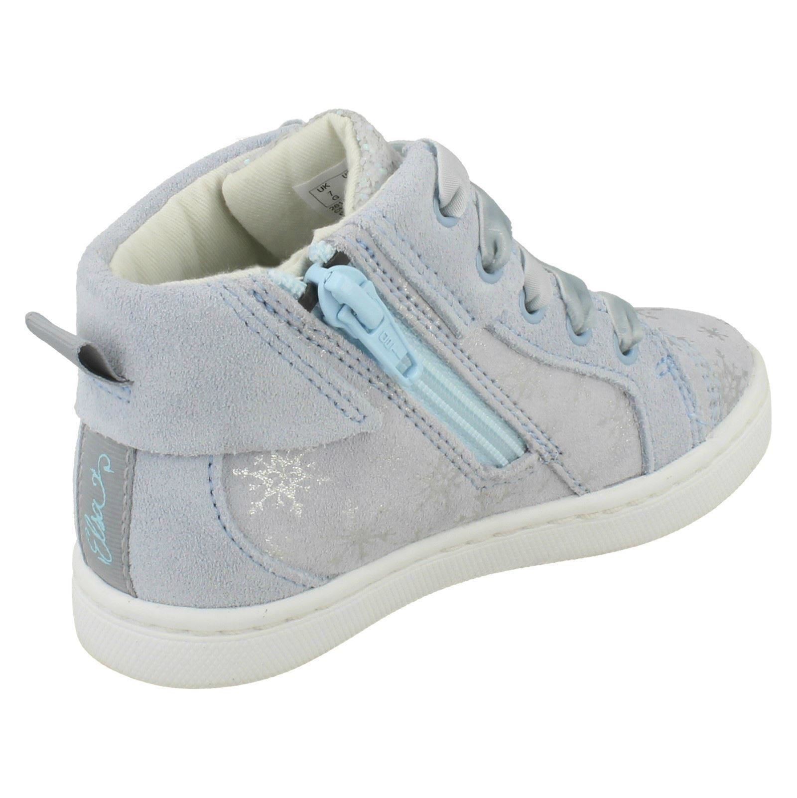 Girls Clarks Disney Frozen Casual Zip Suede Ankle Boots City Frost - Picture 6 of 10