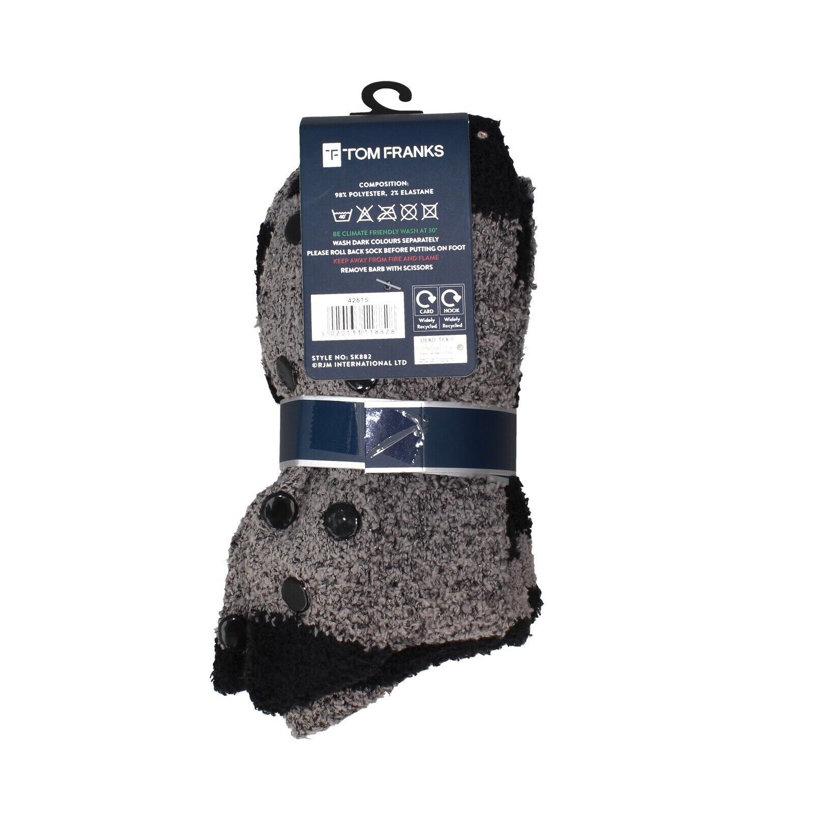 Mens Tom Franks Warm Soft Cosy Socks With Gripper 'SK882' - Picture 7 of 13