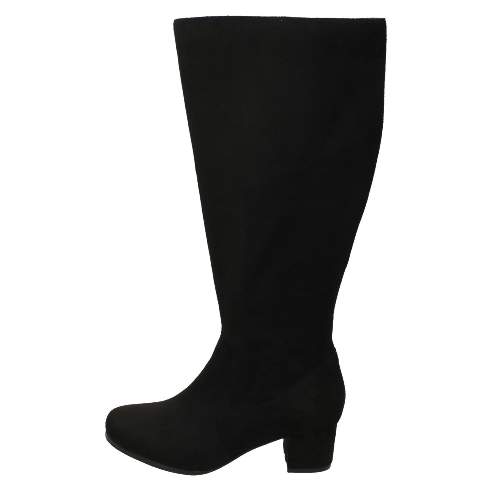 Ladies Spot On Extra Wide Fitting Knee High Boots - Picture 12 of 19