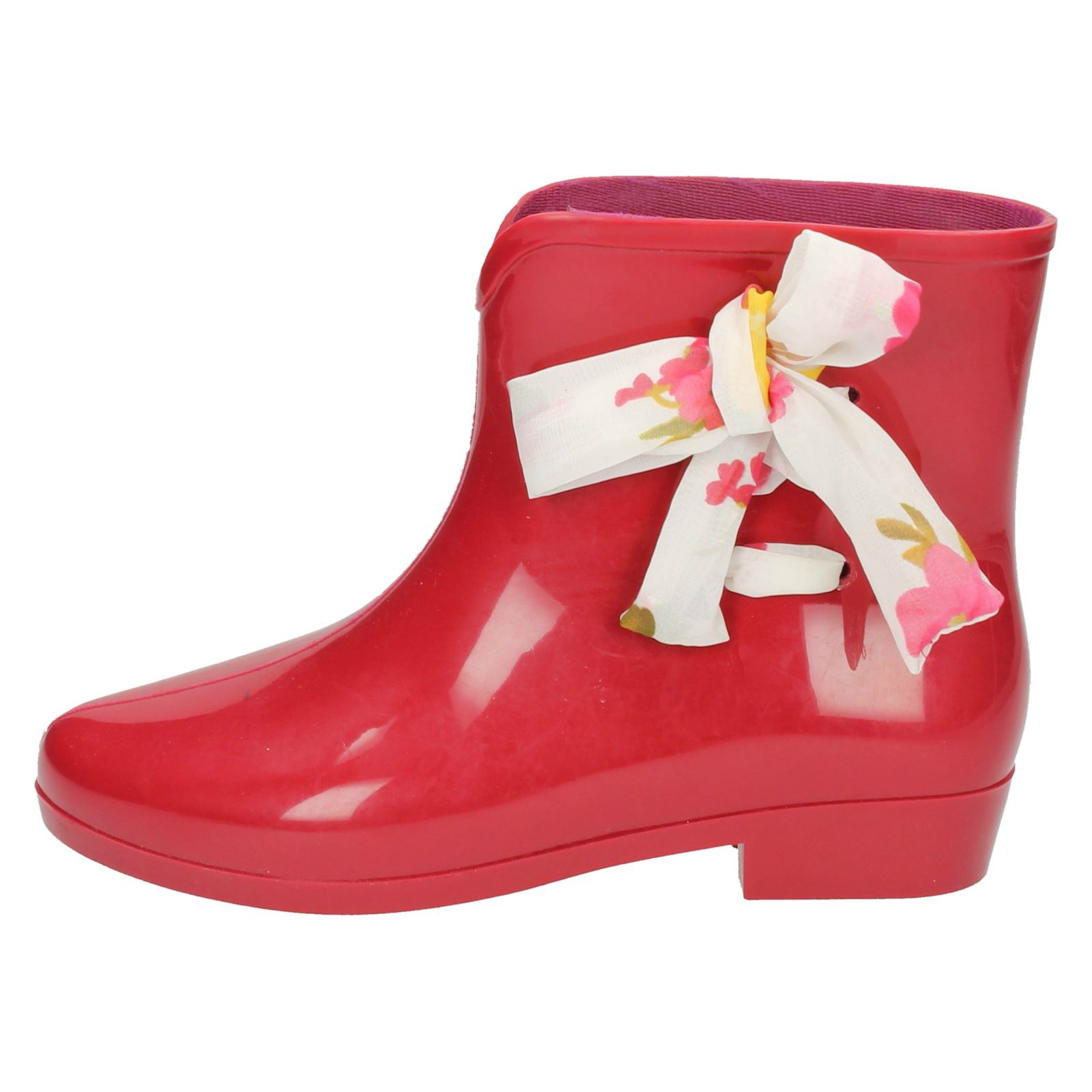 Ladies Spot On Tied Bow Detail Ankle 'Wellington Boots' - Picture 30 of 46