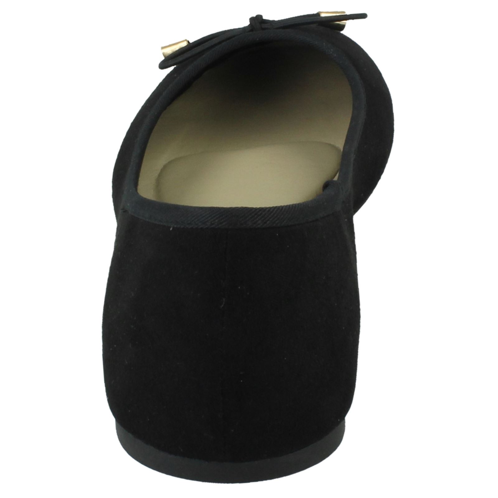 Ladies Spot On Bow Trim Ballerina Shoes - Picture 16 of 37