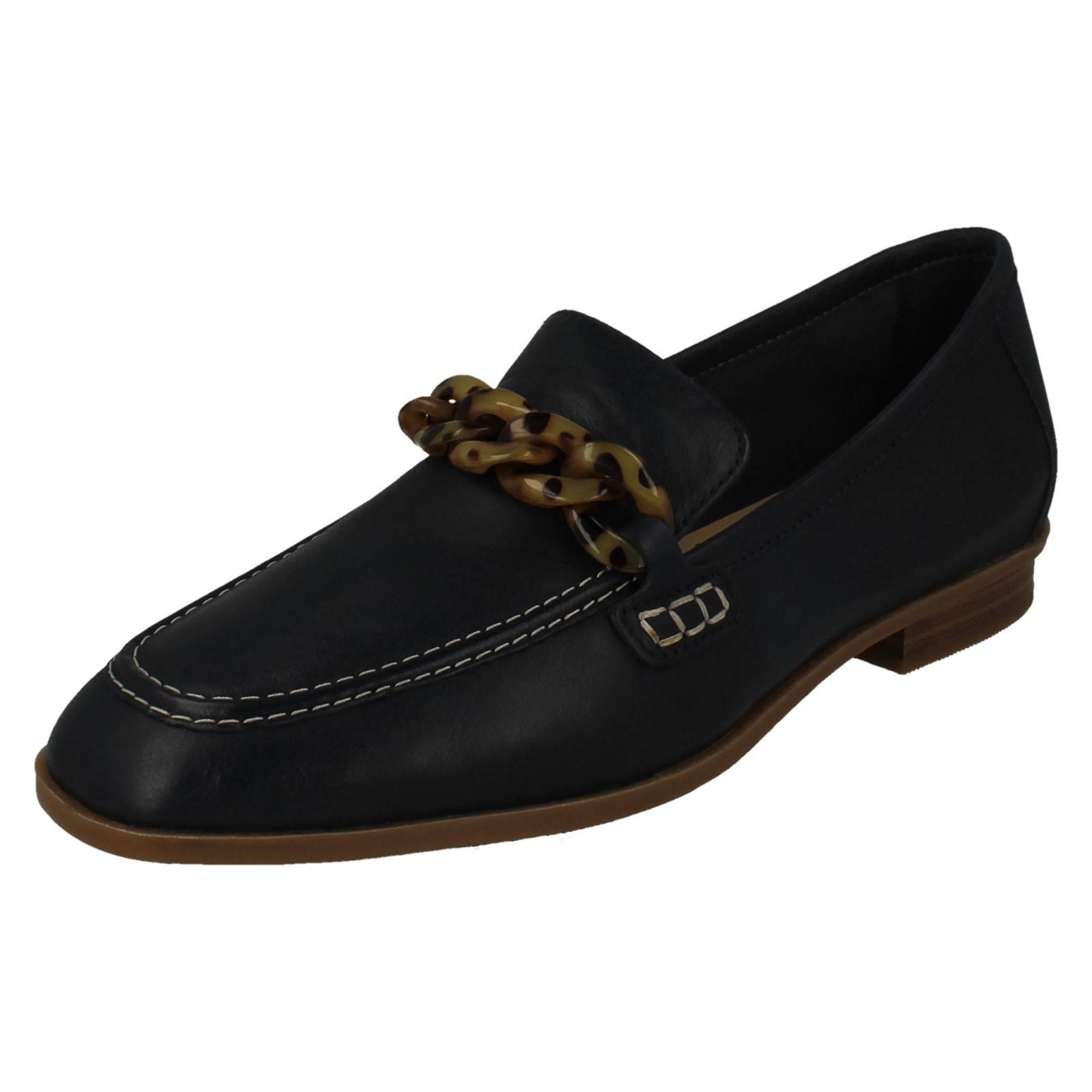 Mujer Clarks Cuero Suave Punta Cuadrada Mocasines Estilo Smart Zapatos: Sarafyna - Picture 20 of 55