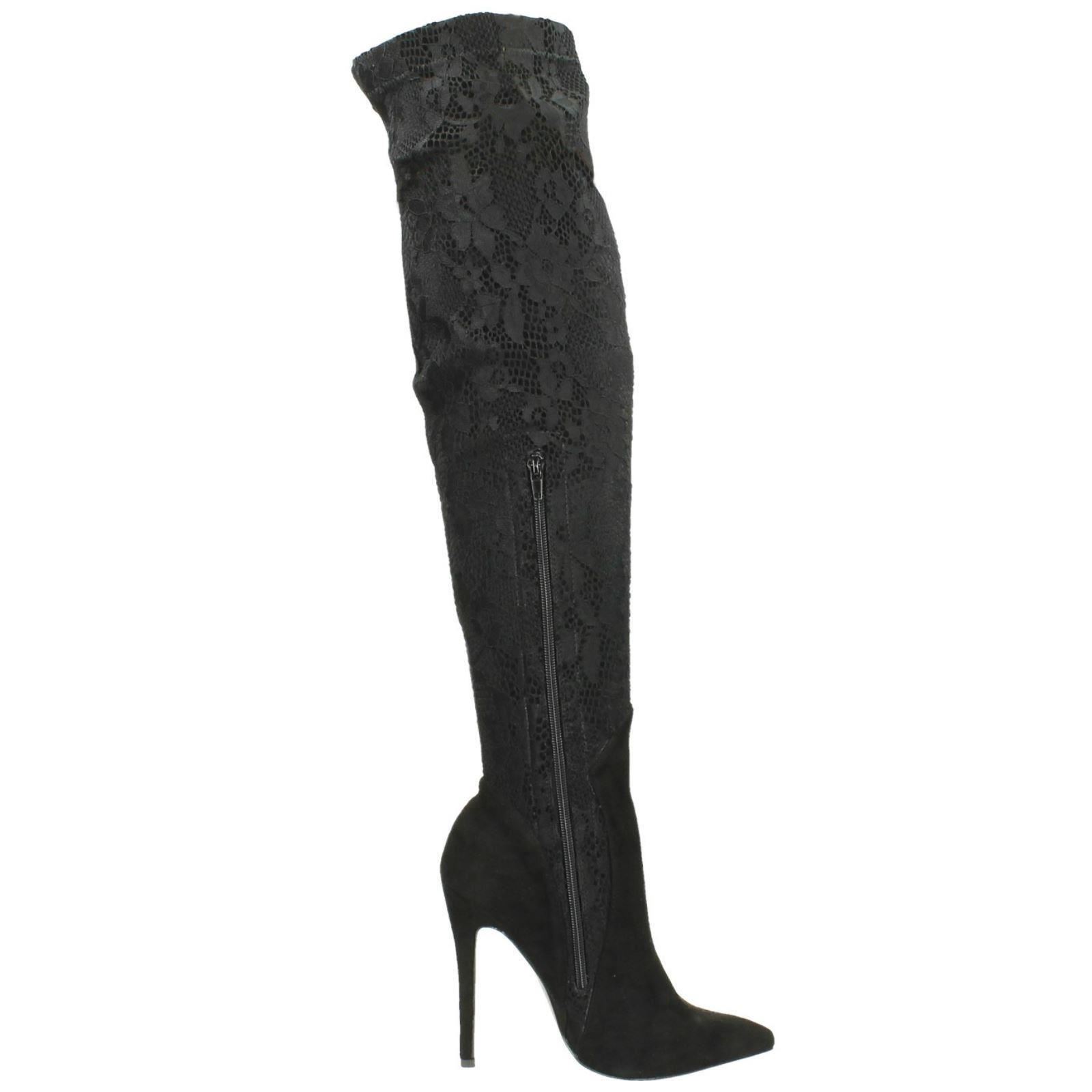 Botas de encaje con cremallera por encima de la rodilla Anne Michelle para dama - Imagen 7 de 19