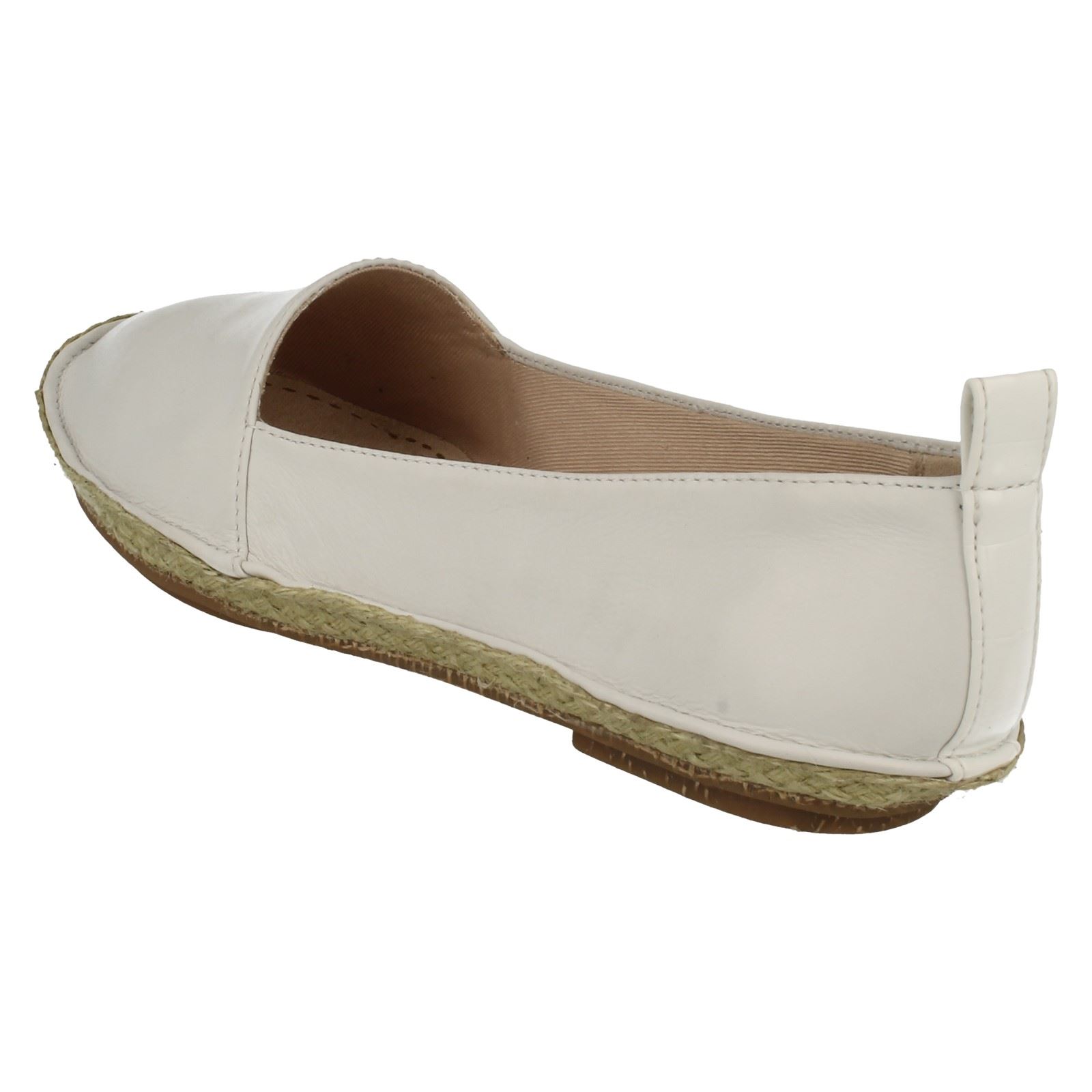 Señoras resbalón Casual blanco Clarks zapatos en los plano 'clovelly Sun' BrBpq