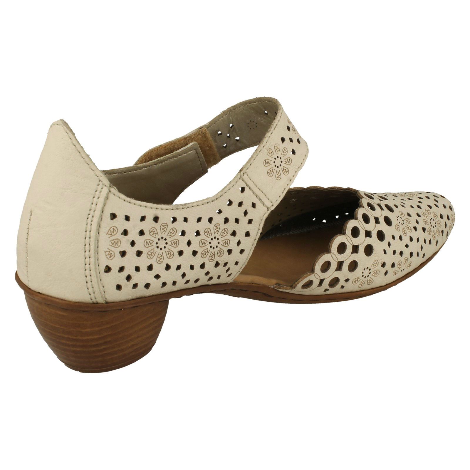 Ladies Rieker Stylish Punched Detailed Summer Shoes 43753 - Picture 6 of 64