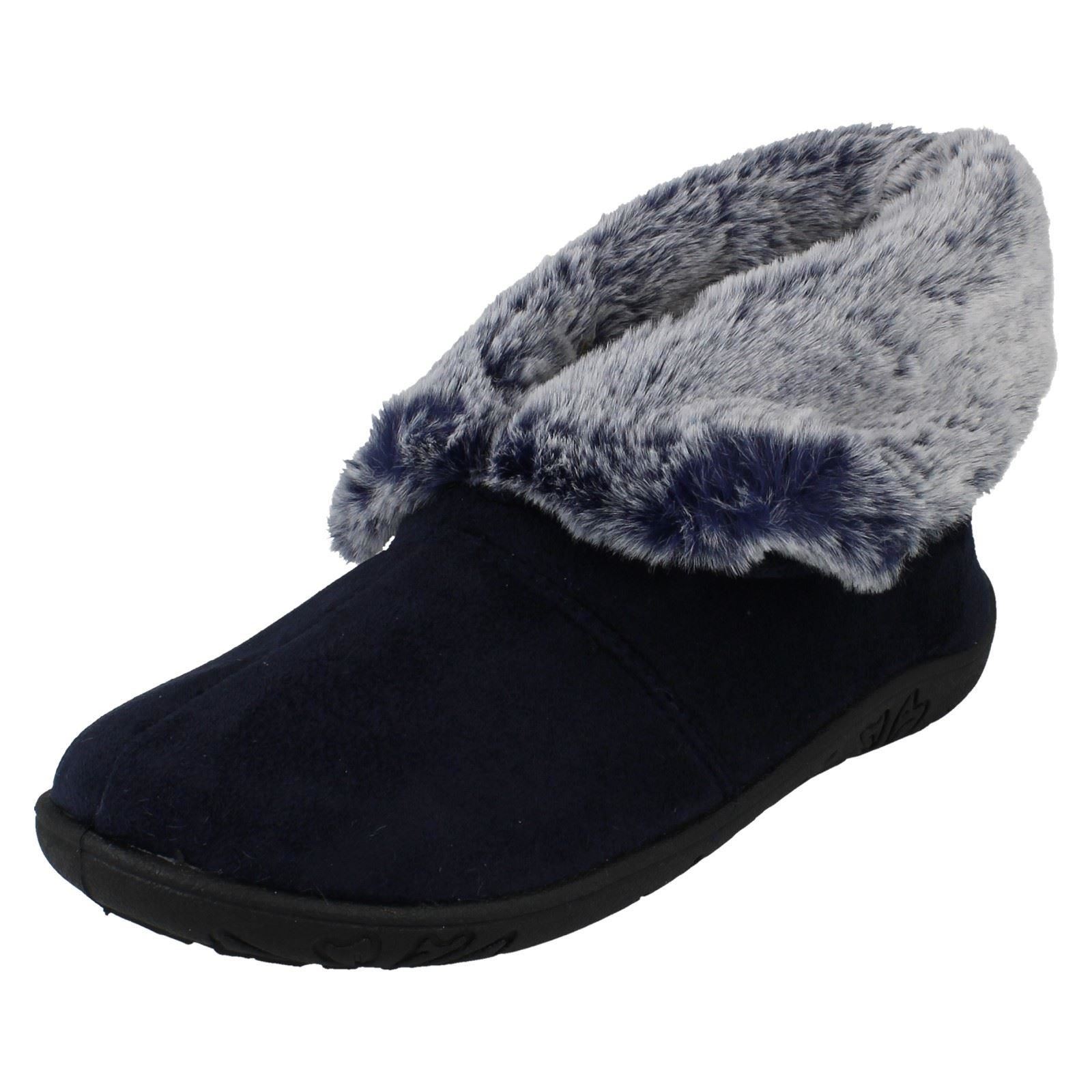 Ladies Padders Faux Fur Cuffed Slippers 'Esme' - Picture 11 of 37