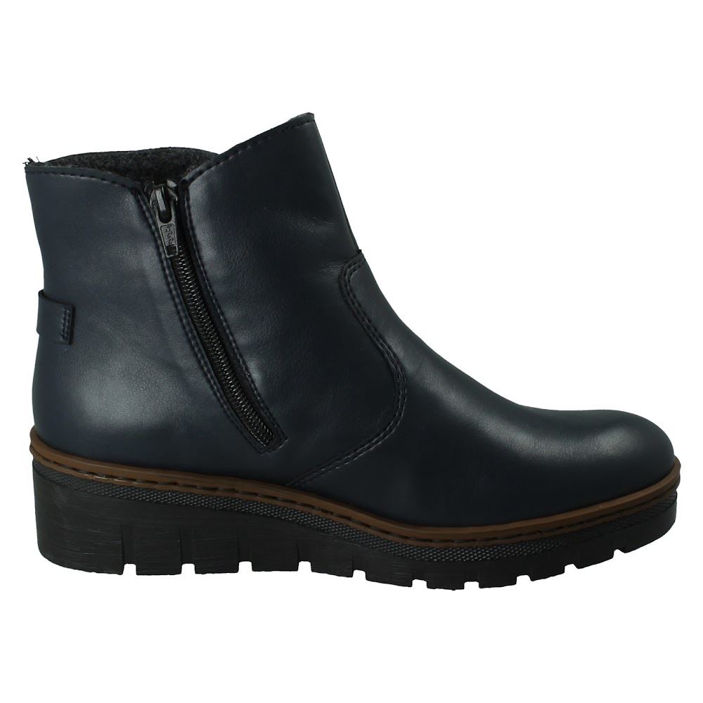 Ladies Rieker Fleece Lined Zip Up Casual Winter Ankle Boots: X9164 - Picture 7 of 10