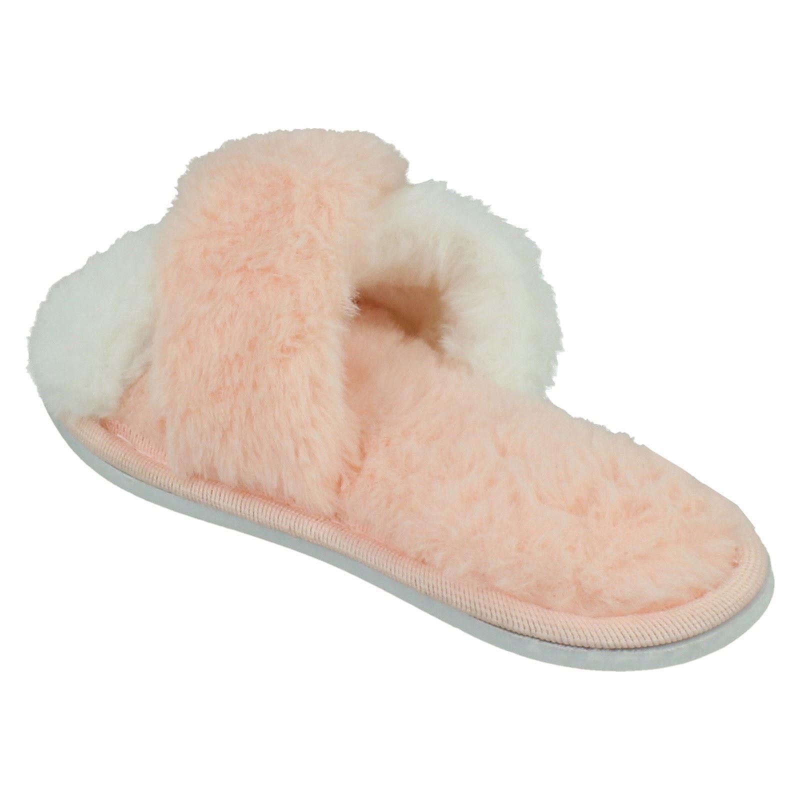 Girls Spot On Fluffy Mule Slippers - Picture 4 of 19