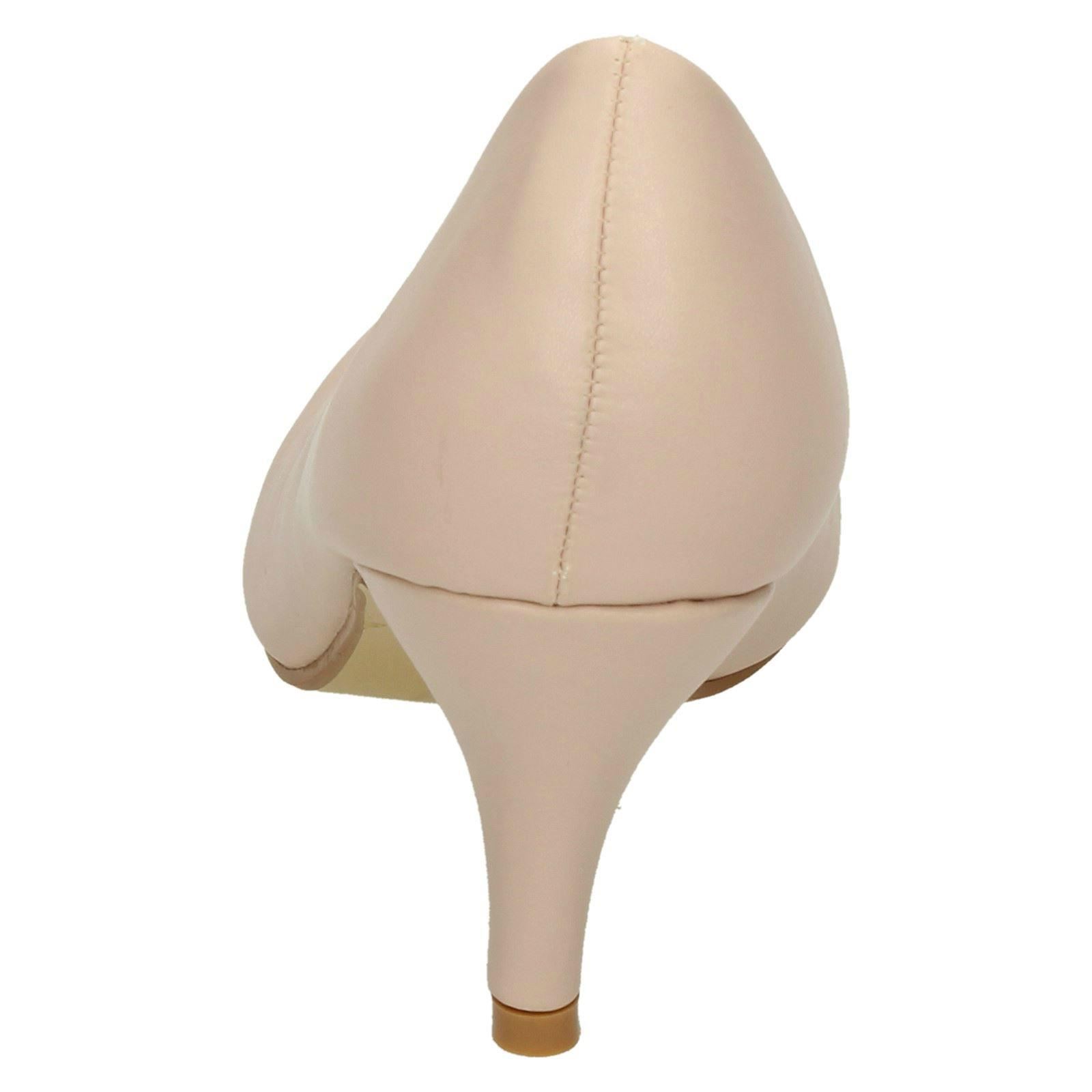 Ladies Spot On Mid Heel Pointed Toe Court 'Shoes' - Picture 32 of 37