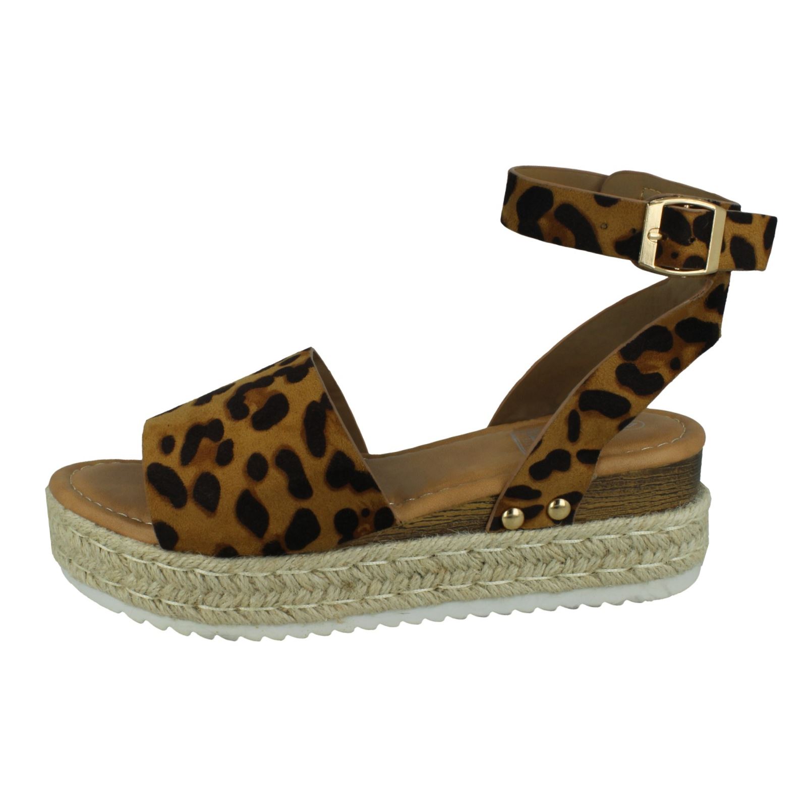 Down To Earth Ladies Flatform Ankle Strap Sandals - Picture 12 of 19