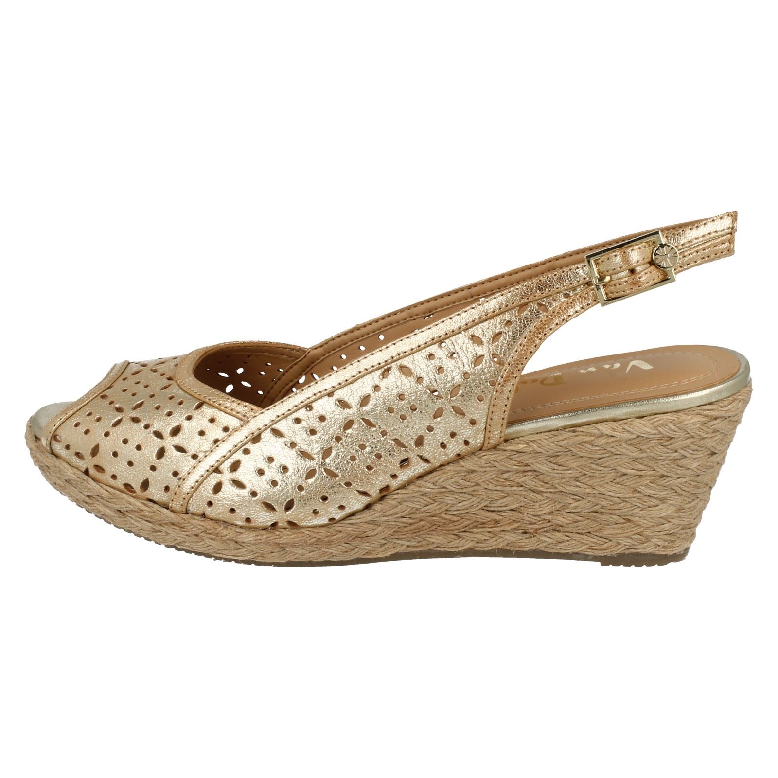 van dal peep toe wedge shoes