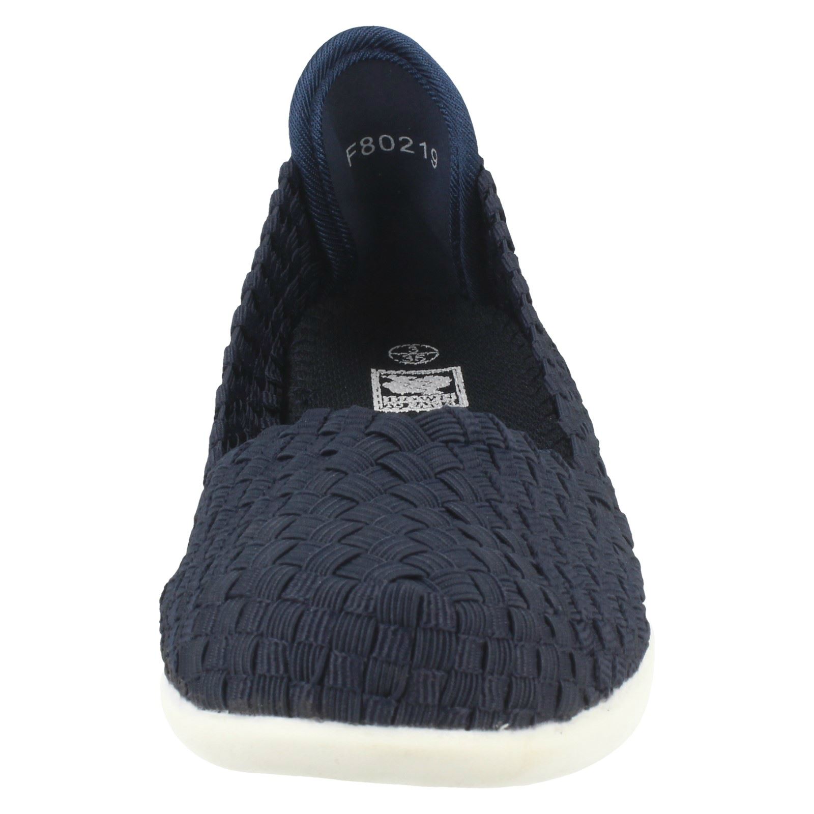 Down To Earth Ladies Flat Slip On Weave Shoes Ebay