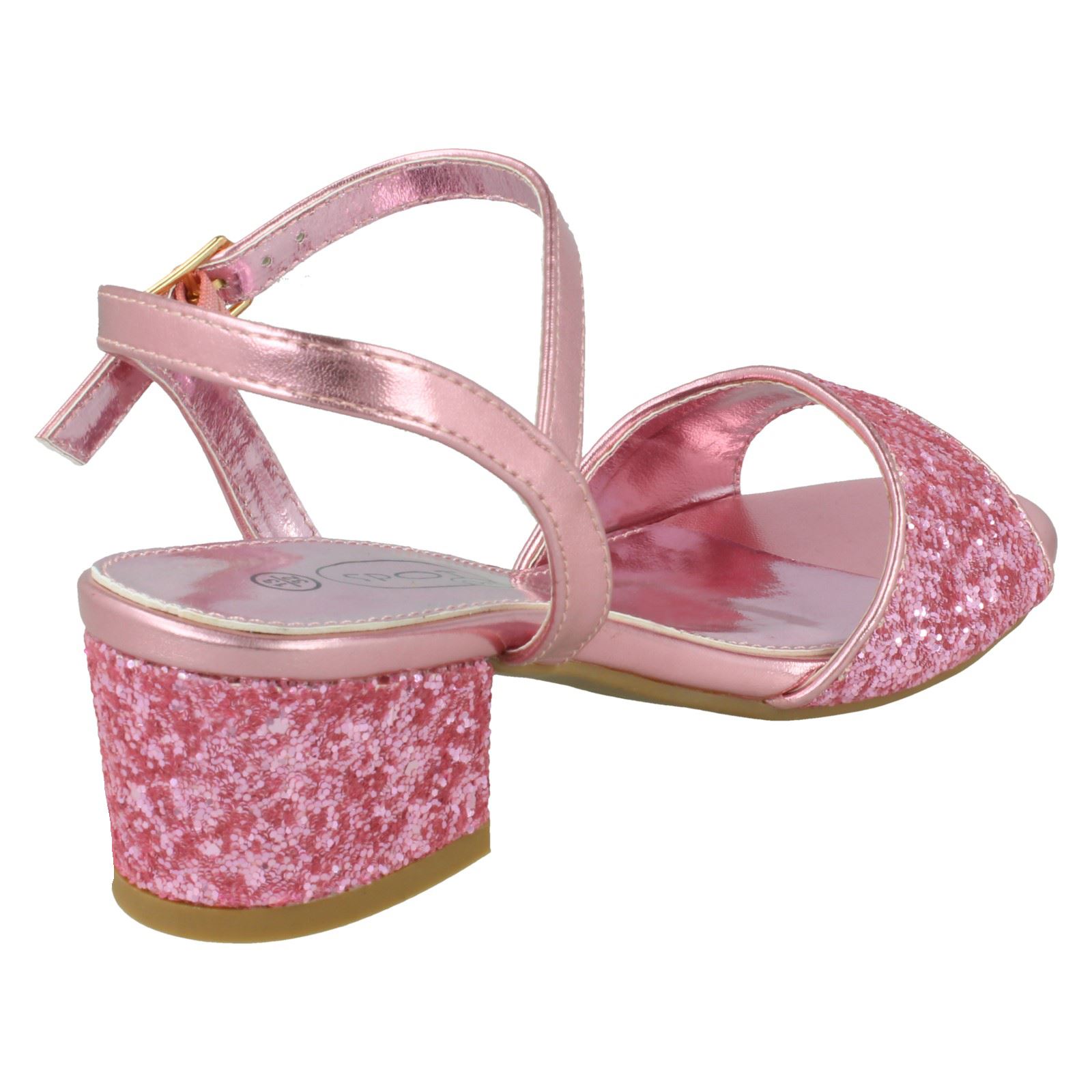 Girls Spot On Mid Block Heel Sandals - Picture 15 of 28