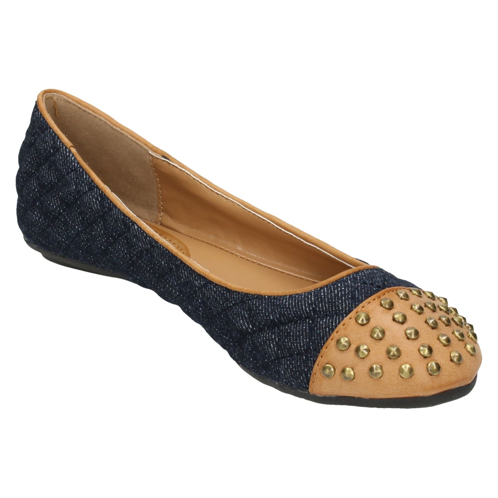 Anne Michelle Ladies Flat Ballerina Shoe - Picture 8 of 10