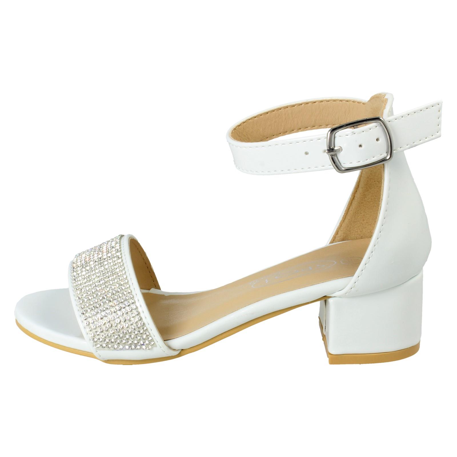 Girls Spot On Formal Heeled Sandals H1R126 - Picture 12 of 19