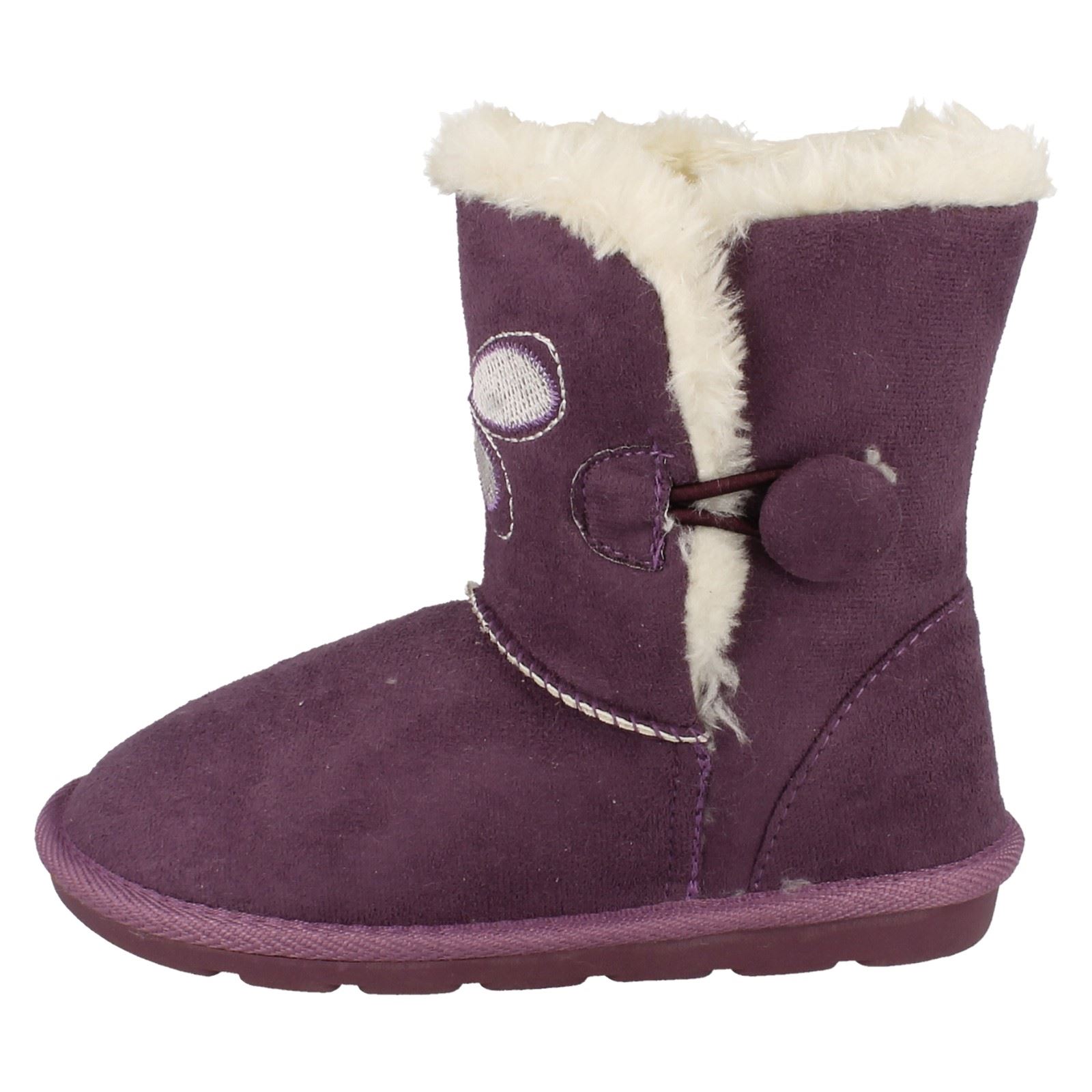 Girls Spot On Faux Fur Lined Short Boots - Picture 3 of 19