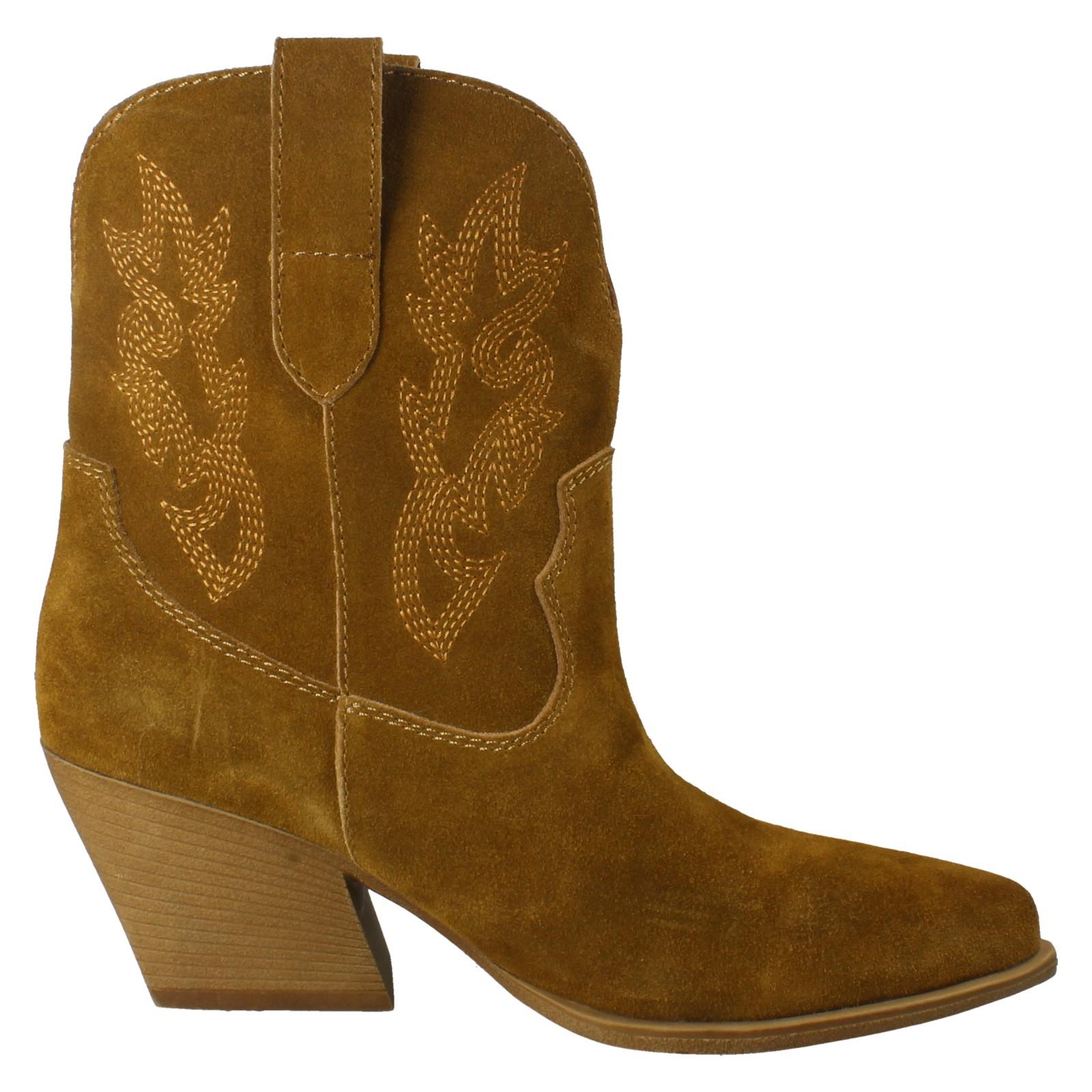 Ladies Spot On Leather Slip On Cowboy Boots F5R1248 - Picture 25 of 28