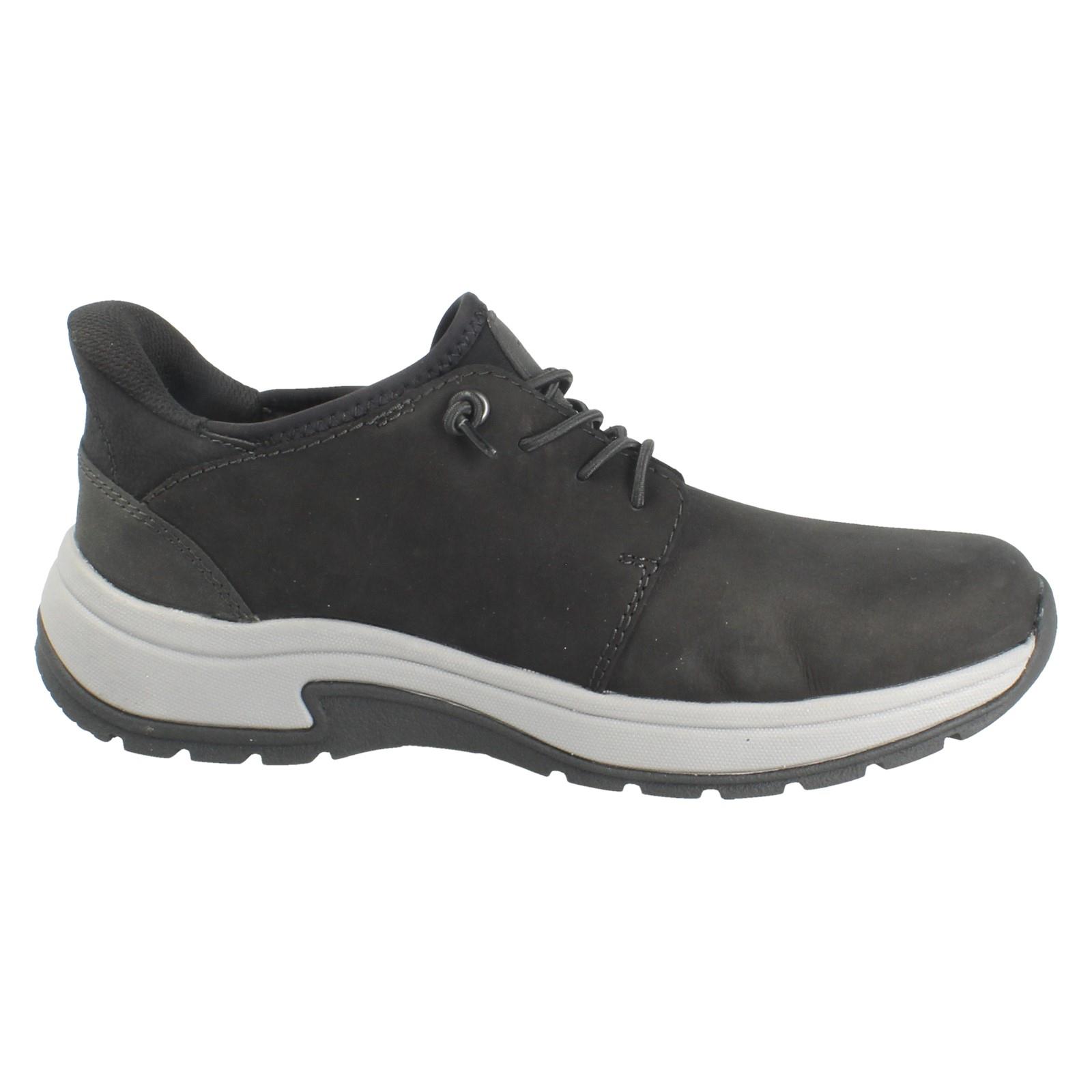 Mens Rieker Extra Wide Elasticated Lace Casual Suede Shoes 11050 - Picture 7 of 19