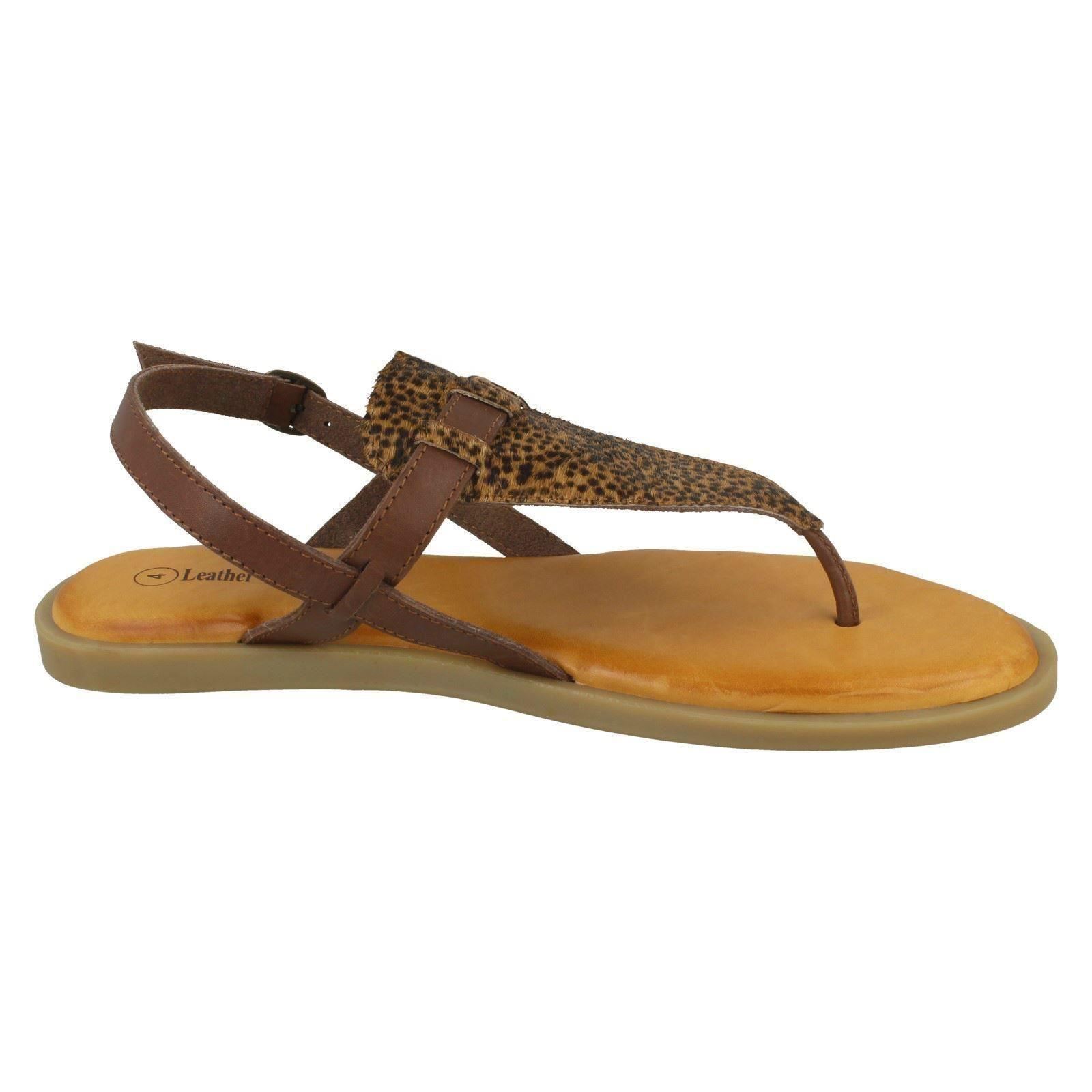 Ladies Leather Collection Animal Print "Sandals" - Picture 16 of 28