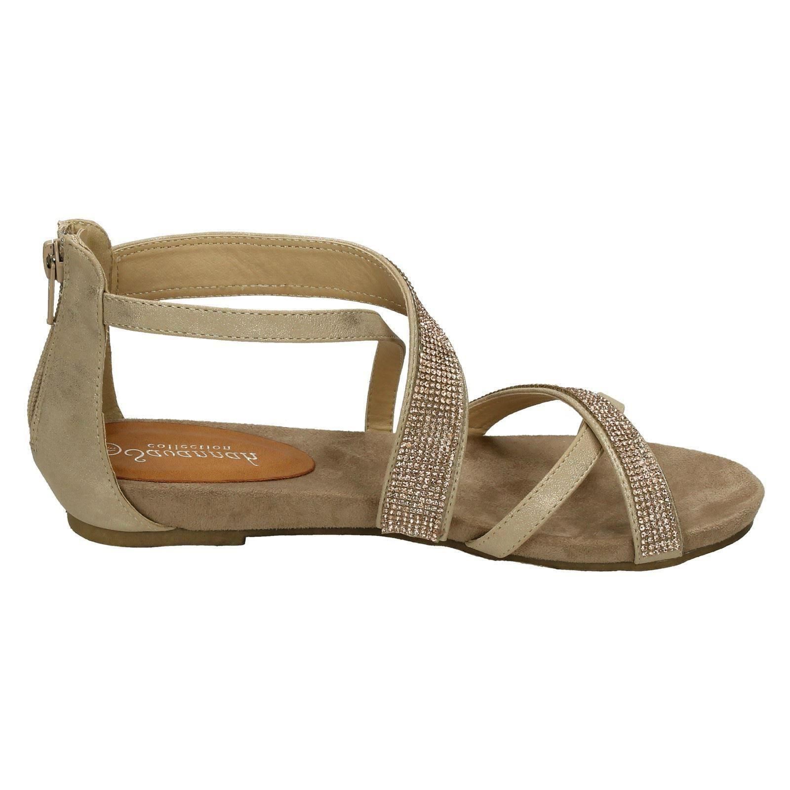 Savannah Damen-Sandalen niedriger Keilabsatz – Diamanten X-Riemen - Bild 13 von 28