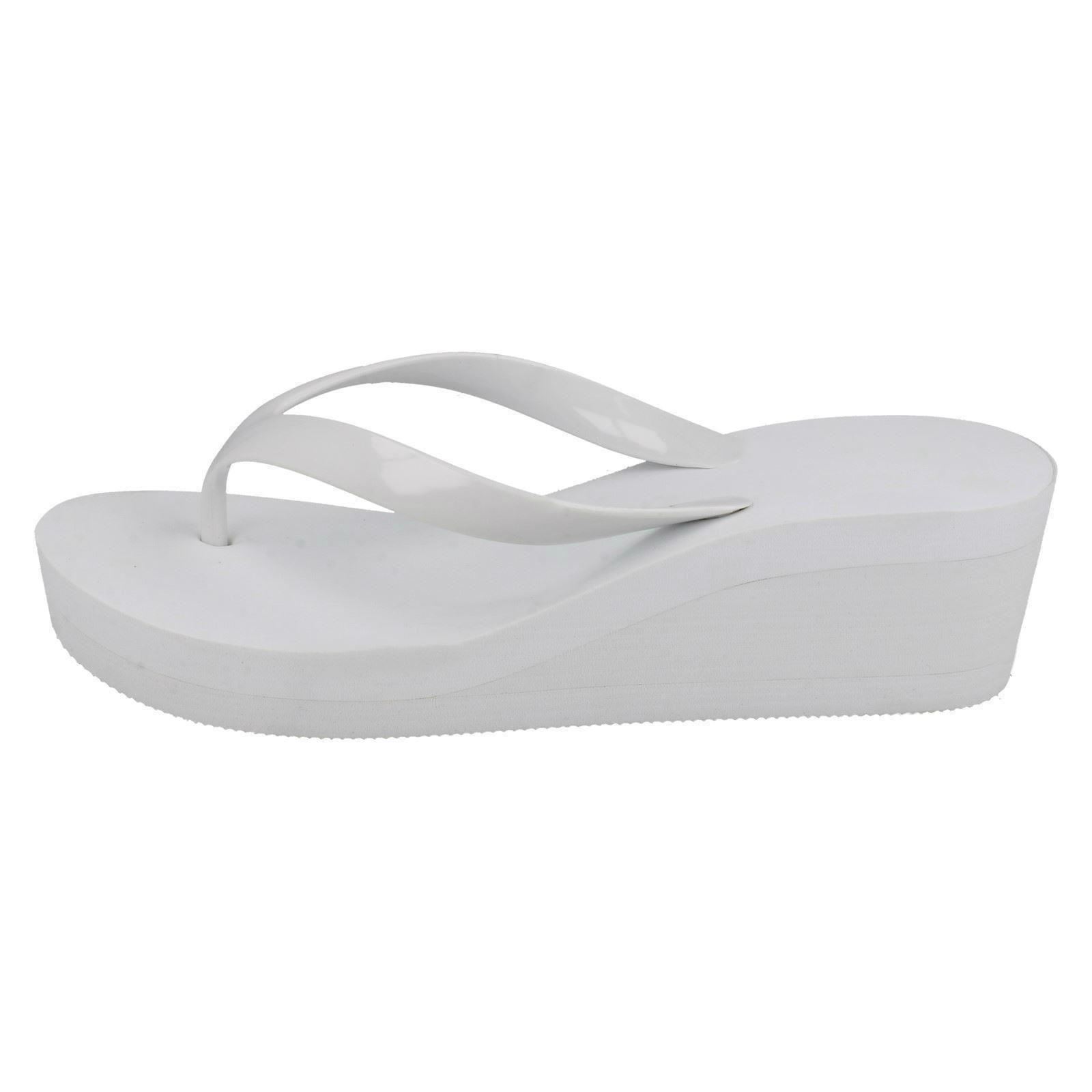 Ladies Spot On Wedged Flip Flops 'F1R0844' - Picture 16 of 19