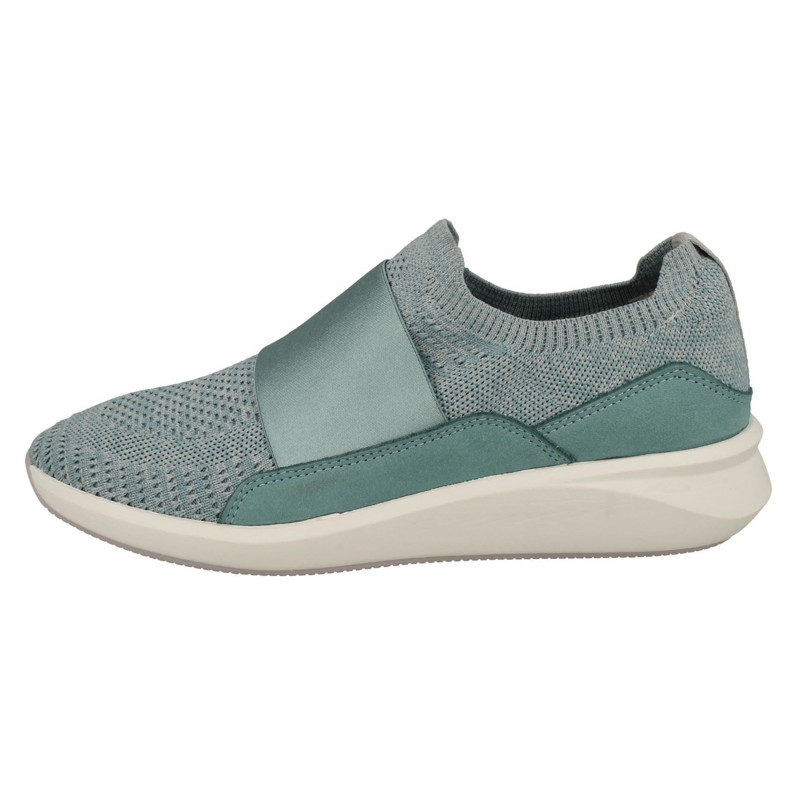 Ladies Clarks Un Rio Knit Elasticated Strap Detailed Trainers - Picture 13 of 19
