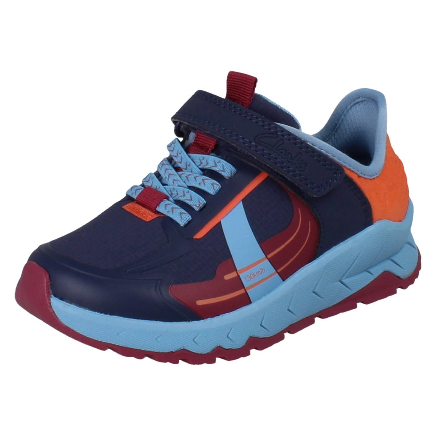 Kinder Clarks Playprints Textil Colour-Pop Cheetah Sporty Turnschuhe Selva Spur - Picture 20 of 37