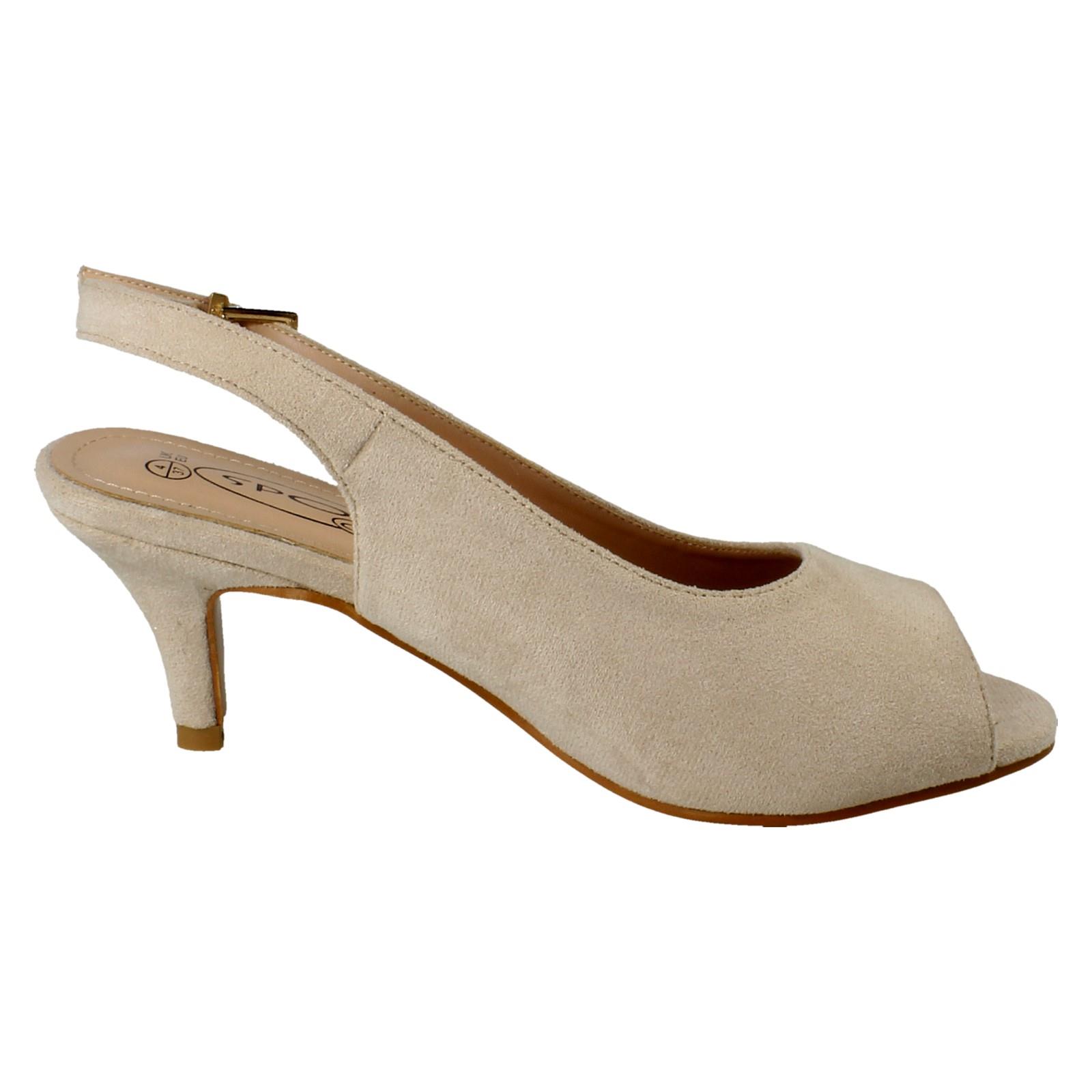 Sandalias De Dama Spot On Peep Toe Con Hebilla De Ajuste Amplio - F1R2045 - Imagen 61 de 73