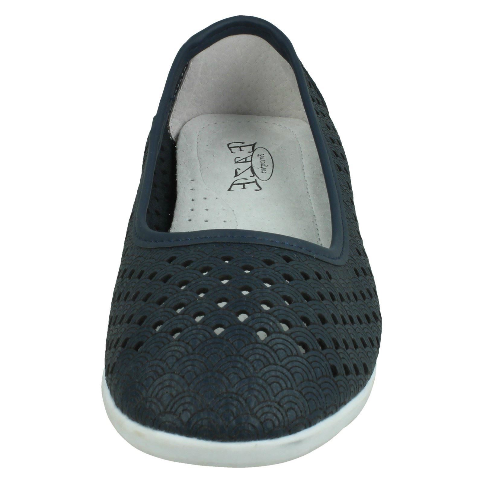 Ladies Eaze Synthetic Slip On Casual Ballerina Shoes - Picture 18 of 47
