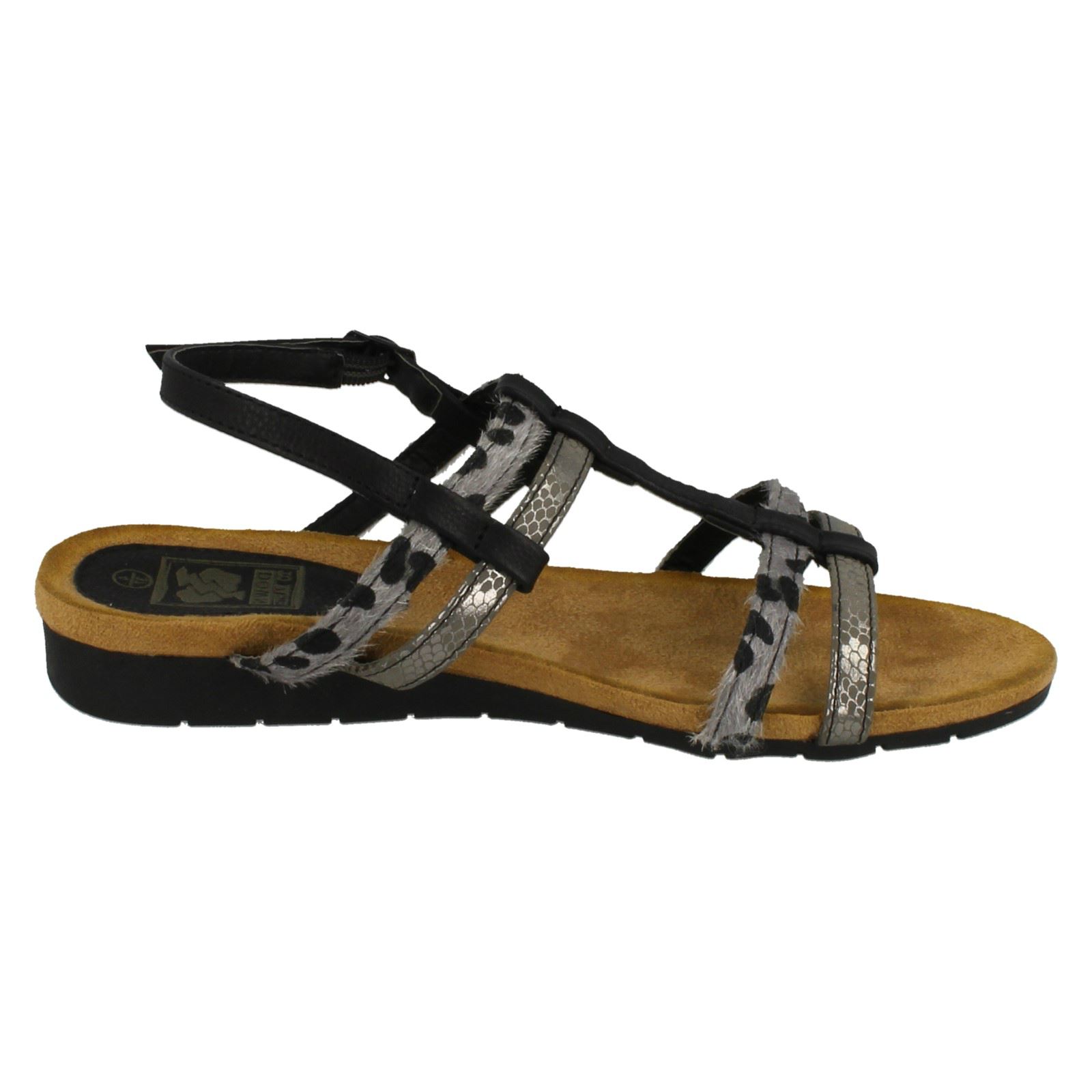 Ladies Down To Earth T Bar Slingback Sandals - Picture 19 of 19