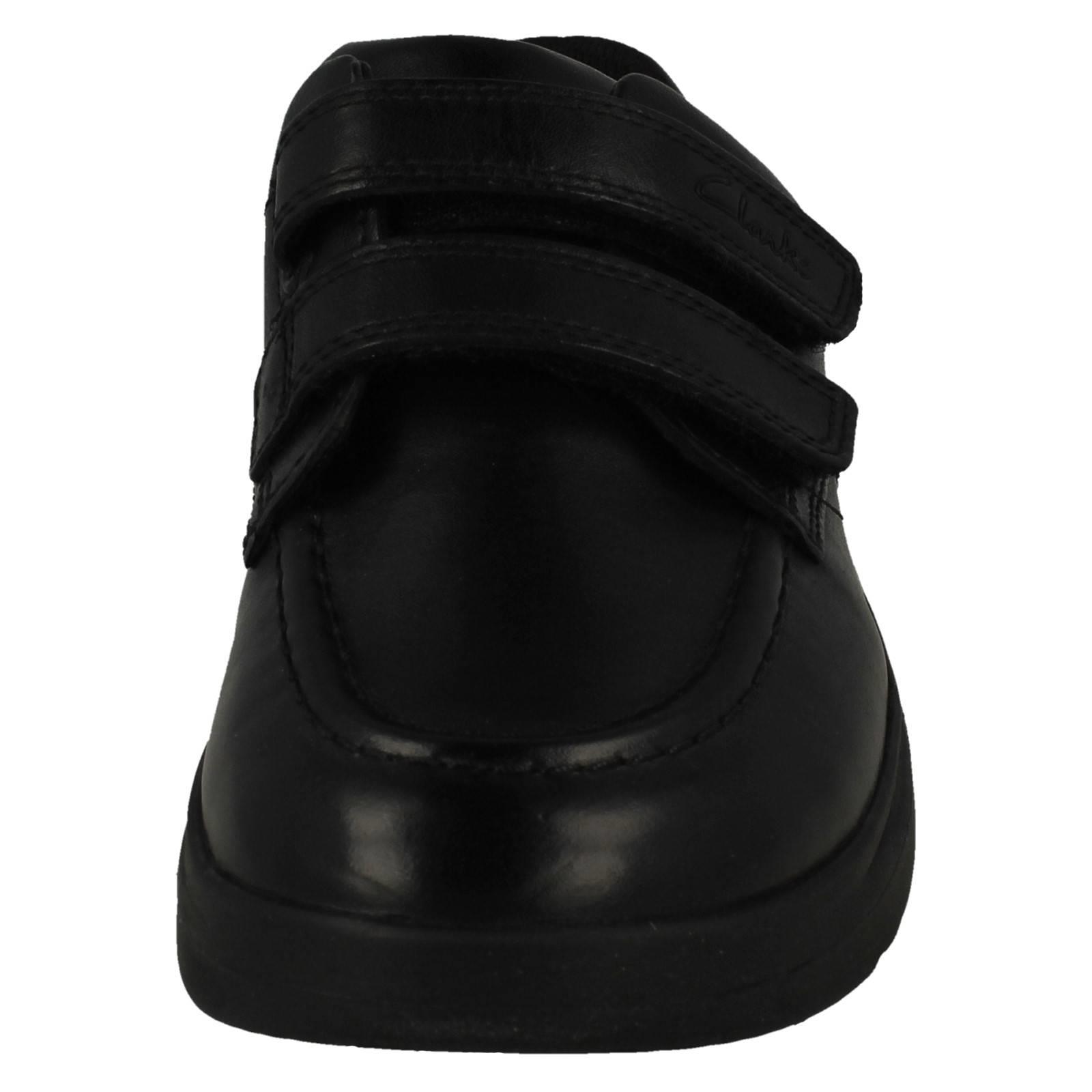 Niños Clarks Doble Correa Cierre Zapatos Escolares Objetivo Estilo K - Imagen 9 de 10