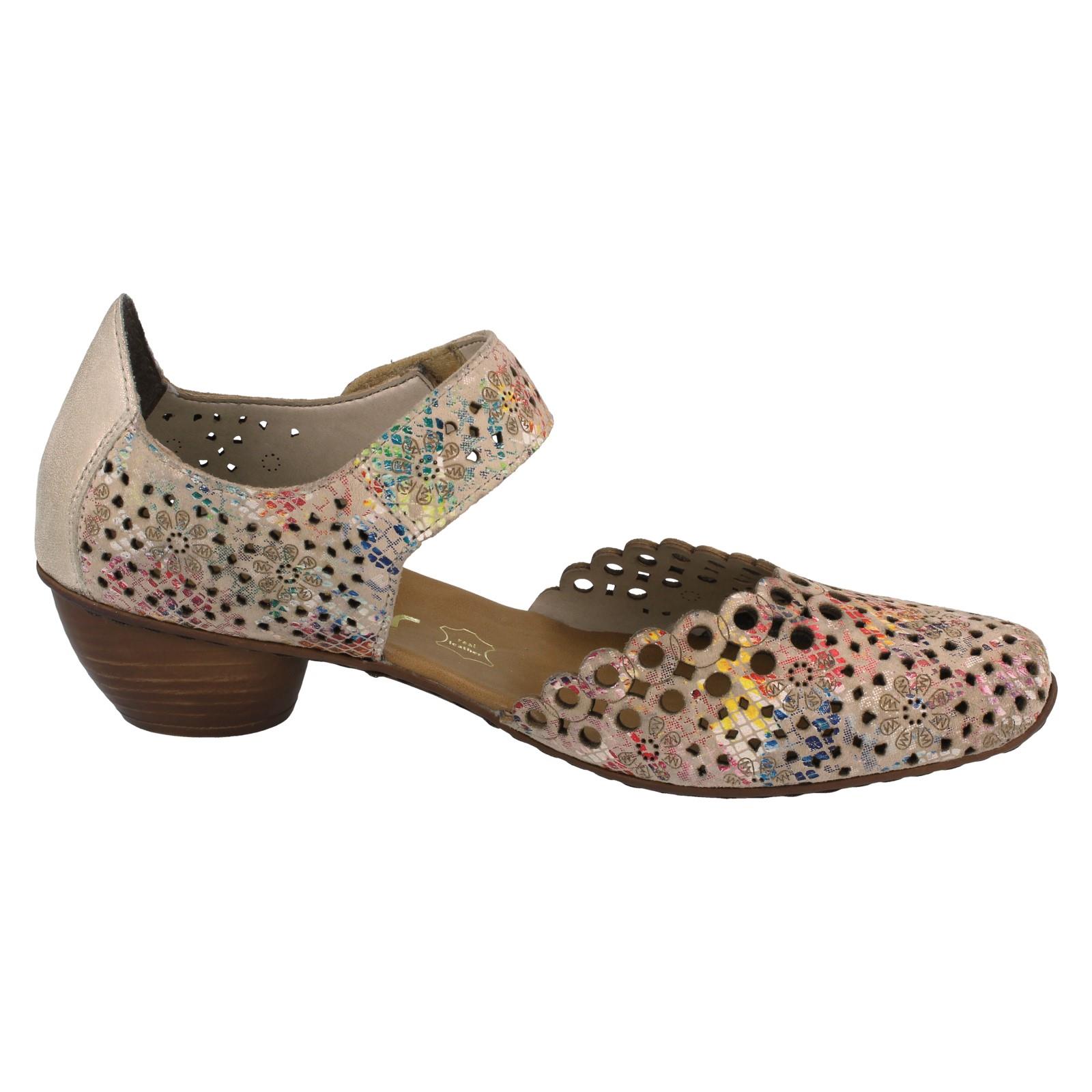 Ladies Rieker Stylish Punched Detailed Summer Shoes 43753 - Picture 61 of 64