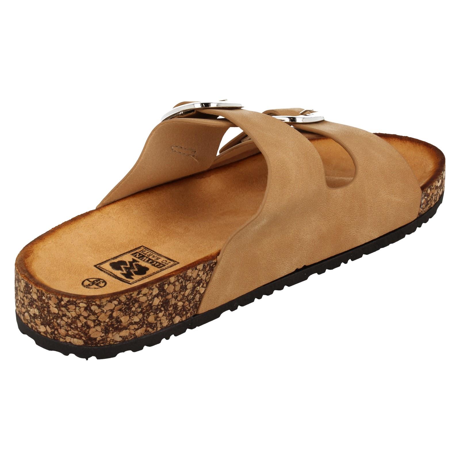 Ladies Down to Earth Low Flatform Dual Buckle Mule Sandal 'F1R2090' - Picture 36 of 46