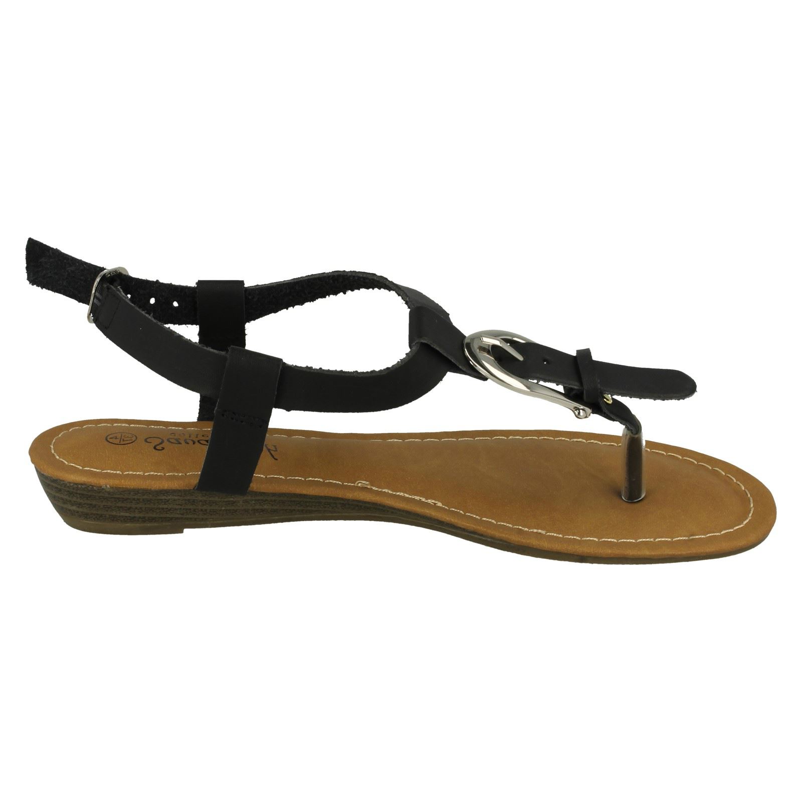 Ladies Savannah Wedge Toe Post 'Sandals' - Picture 7 of 28