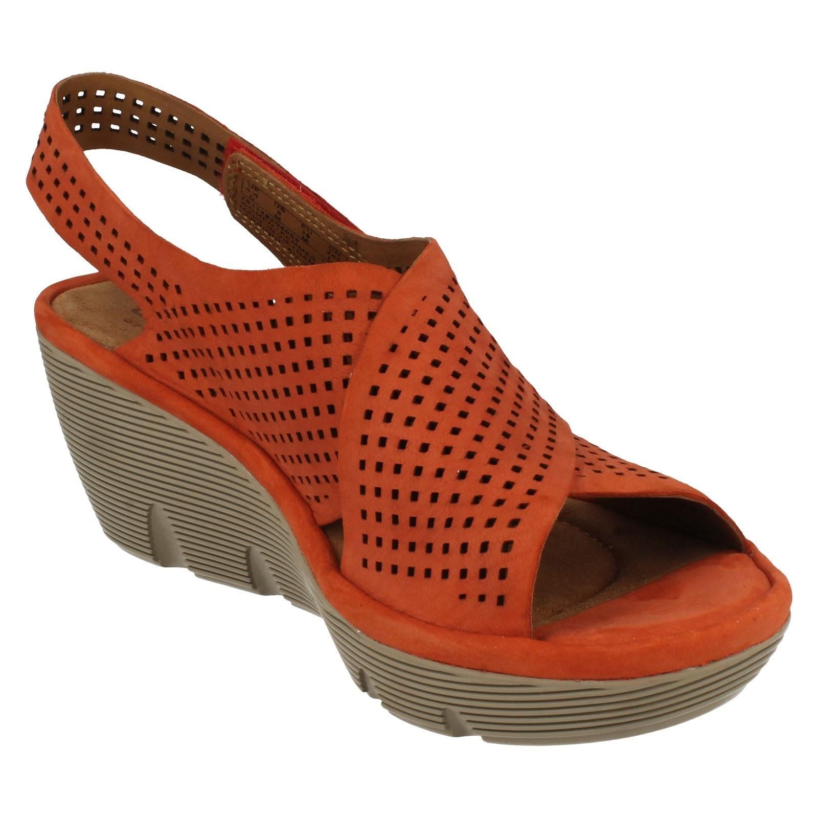 Ladies Clarks Casual Wedge Sandals Clarene Award eBay