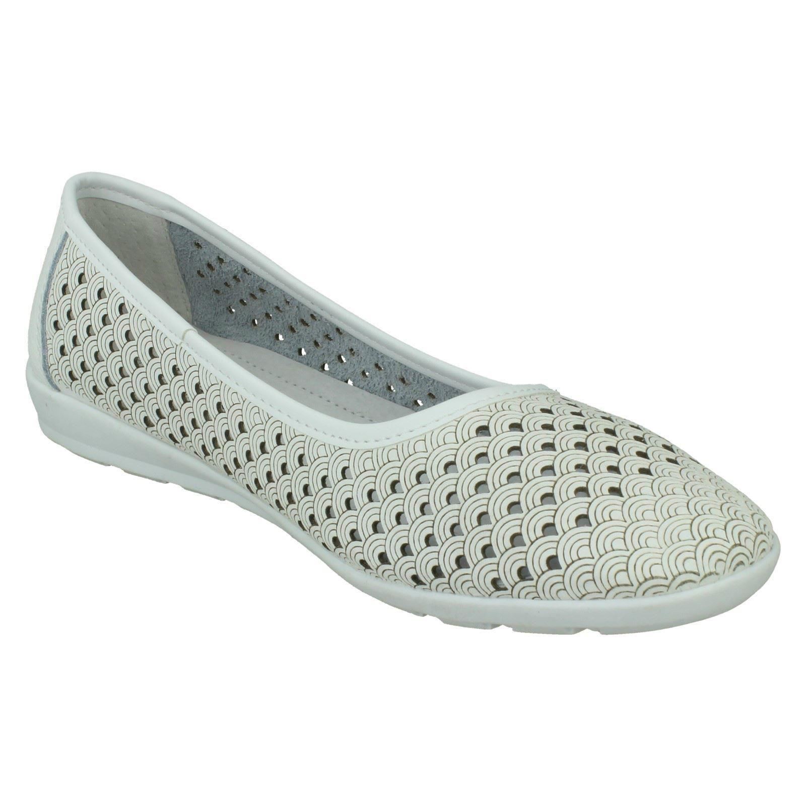 Ladies Eaze Synthetic Slip On Casual Ballerina Shoes - Picture 36 of 47