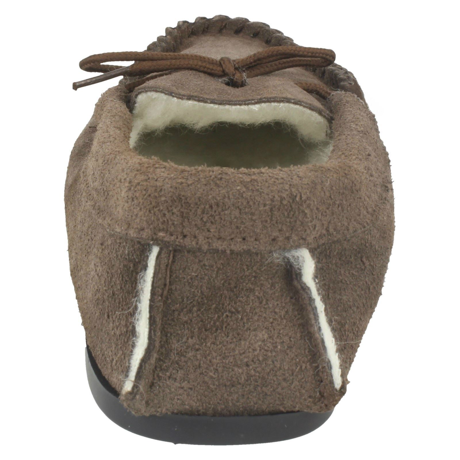 Mens Spot On Vamp Moccasin Fleece Lined Slippers 'Mocc' - Picture 5 of 19