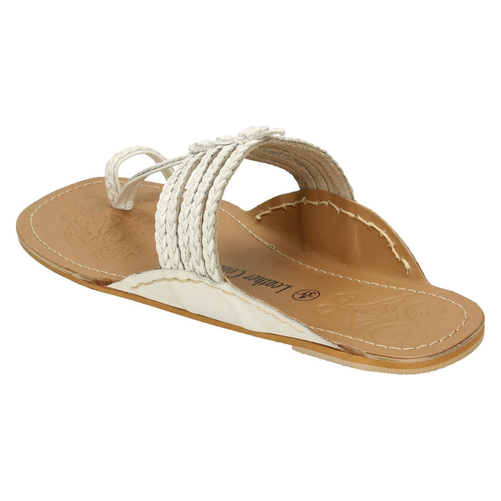 Ladies Leather Collection Flat Toeloop 'Braided Sandals' - Picture 49 of 55