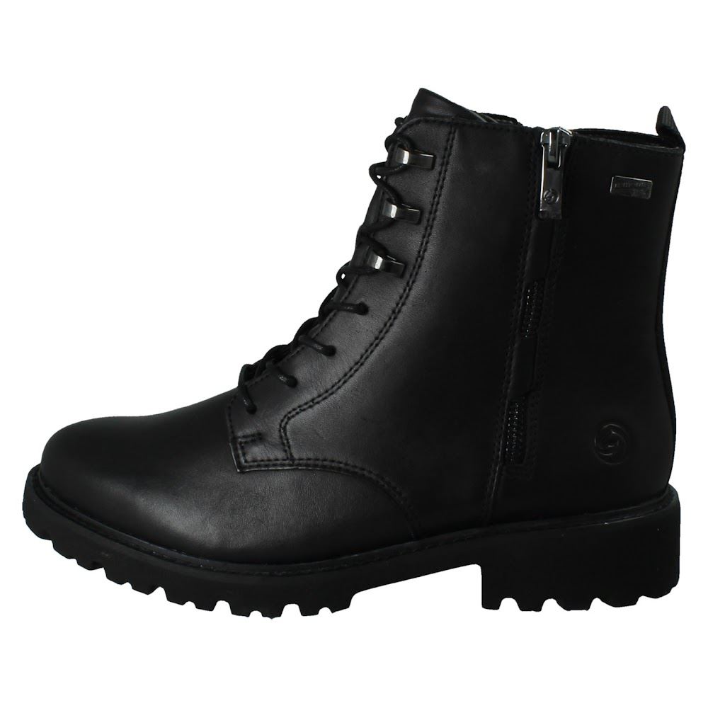 Ladies Remonte-Tex Leather Zip Lace Up Water Resistant Ankle Boots *D8656* - Picture 3 of 10